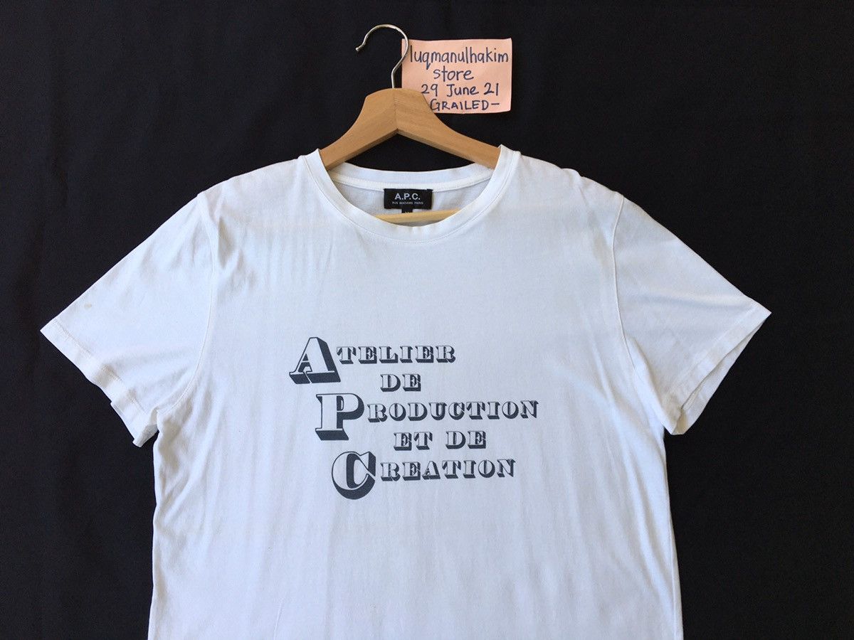 image of A P C x Vintage Big Logo Spellout Tshirt in White, Men's (Size Small)