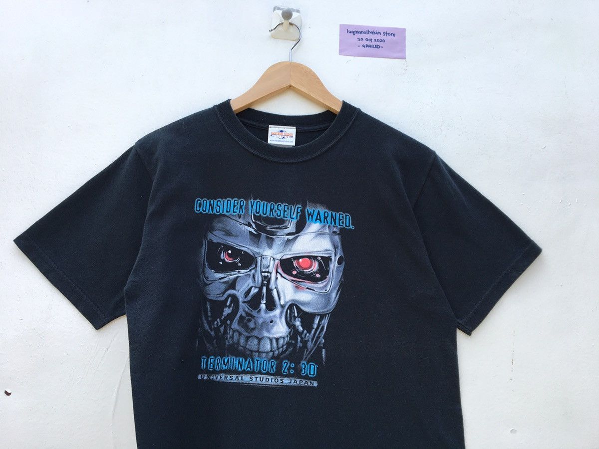 Universal Studios Vintage 1991 Terminator 2 Consider Yourself Warned Tshirt Size US S / EU 44-46 / 1 - 4 Thumbnail