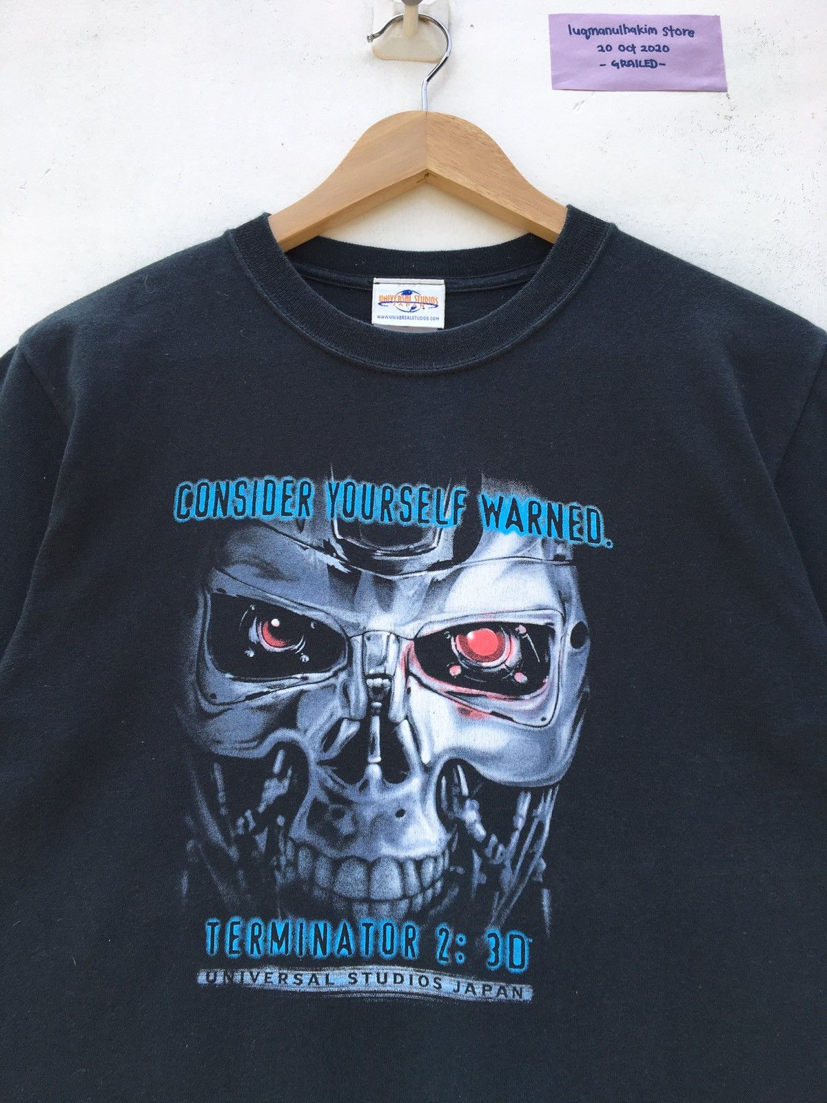 Universal Studios Vintage 1991 Terminator 2 Consider Yourself Warned Tshirt Size US S / EU 44-46 / 1 - 5 Thumbnail
