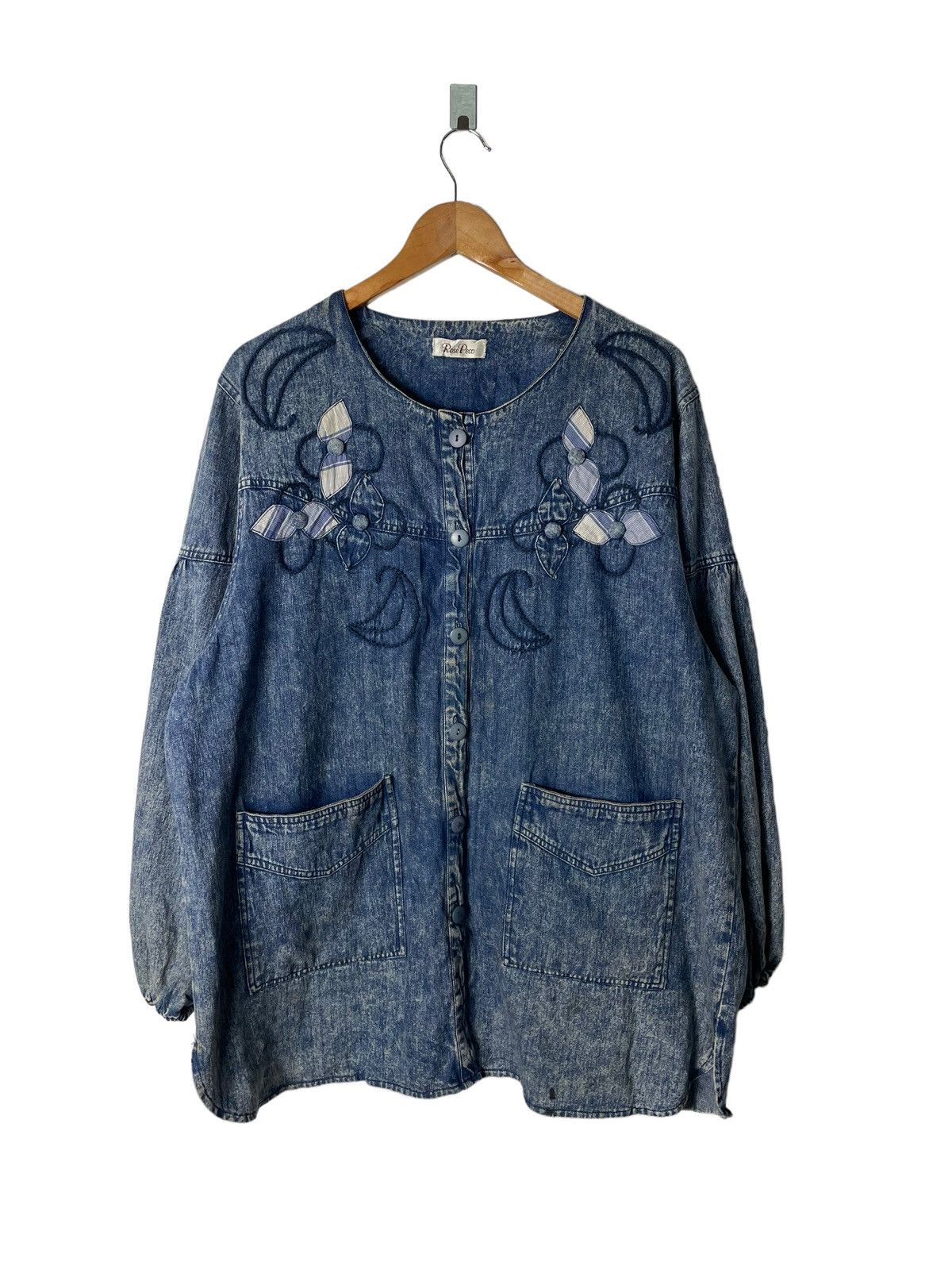 Womens Blouse Indigo Chore Jacket Style Like Kapital Visvim