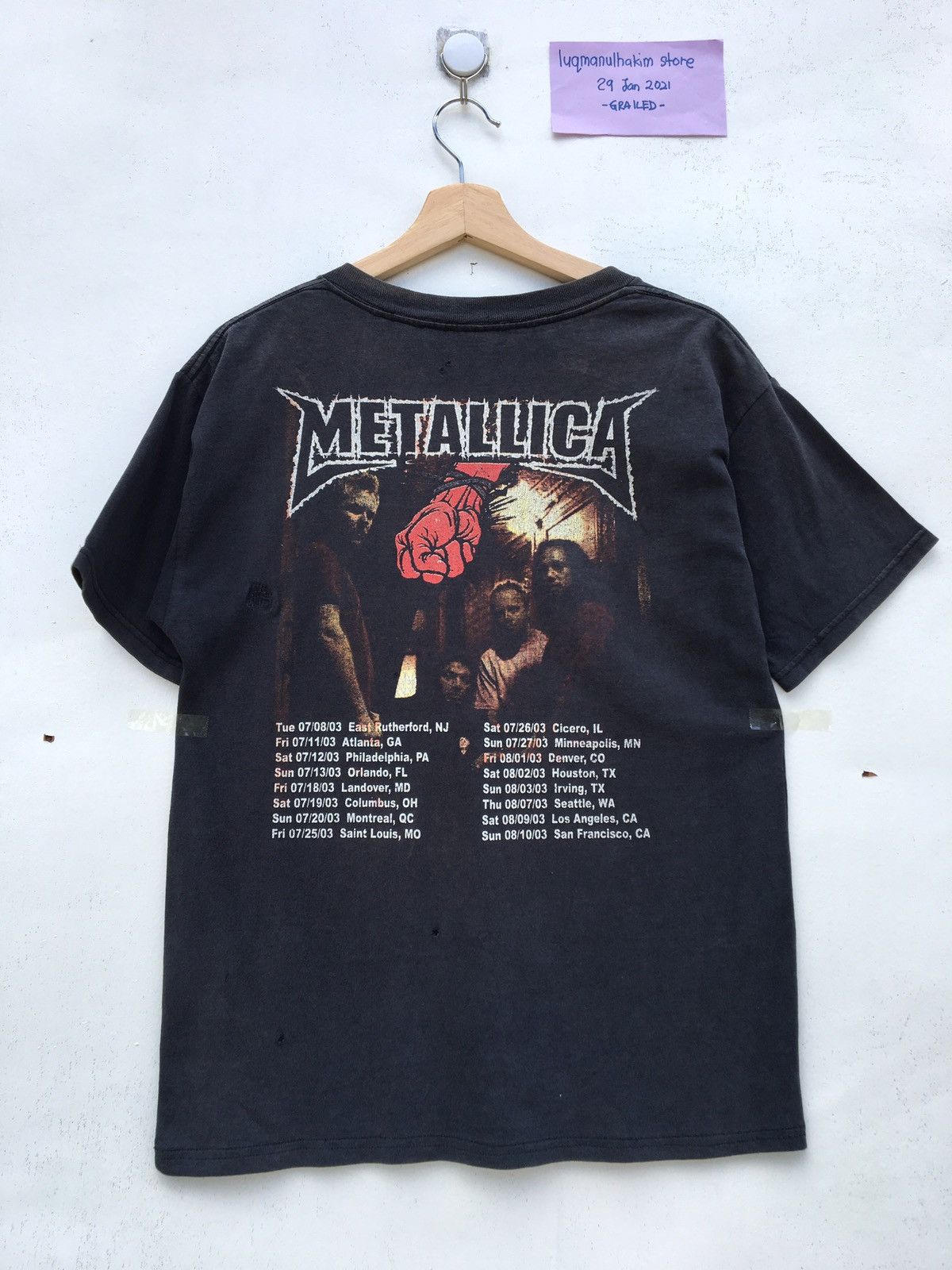 Band Tees Rare Vintage 2003 Metallica Concert Tour Tshirt Size US M / EU 48-50 / 2 - 12 Thumbnail