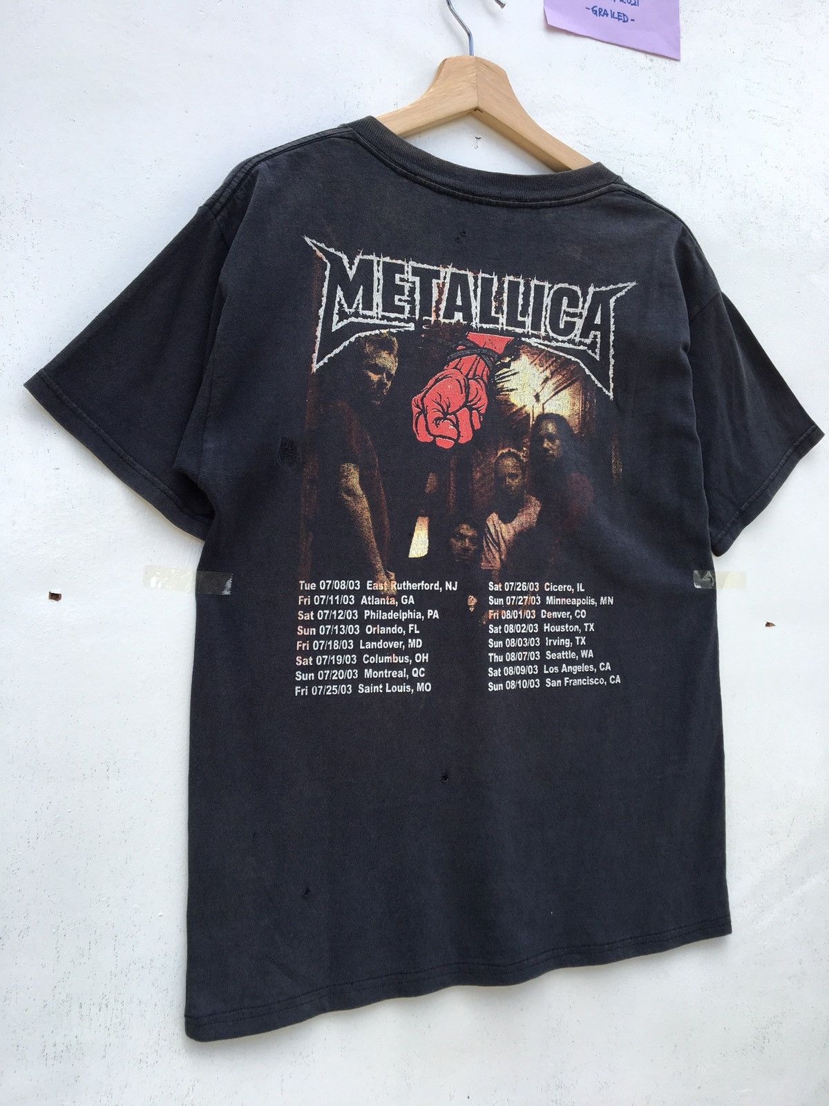 Band Tees Rare Vintage 2003 Metallica Concert Tour Tshirt Size US M / EU 48-50 / 2 - 13 Thumbnail