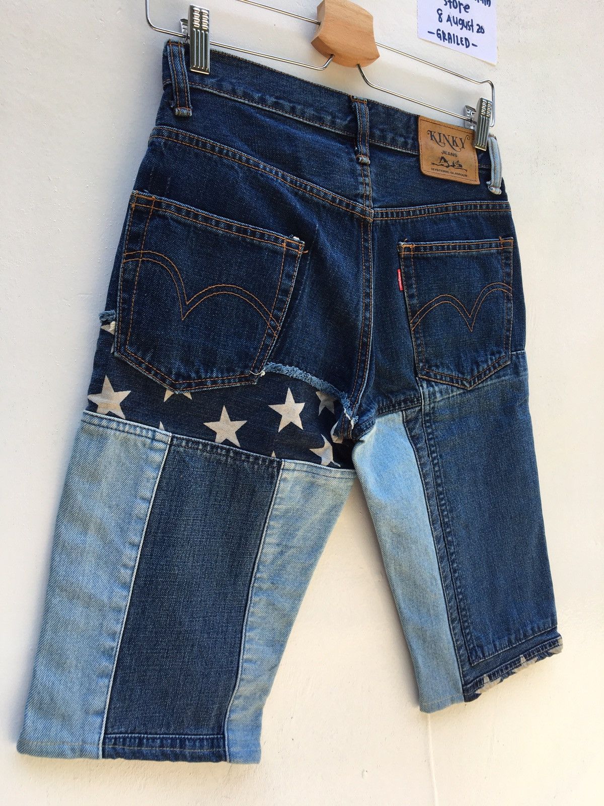 Hysteric Glamour Rare Kinky Jeans Hysteric Stars Patchwork Short Denim Jeans Size US 28 / EU 44 - 21 Thumbnail