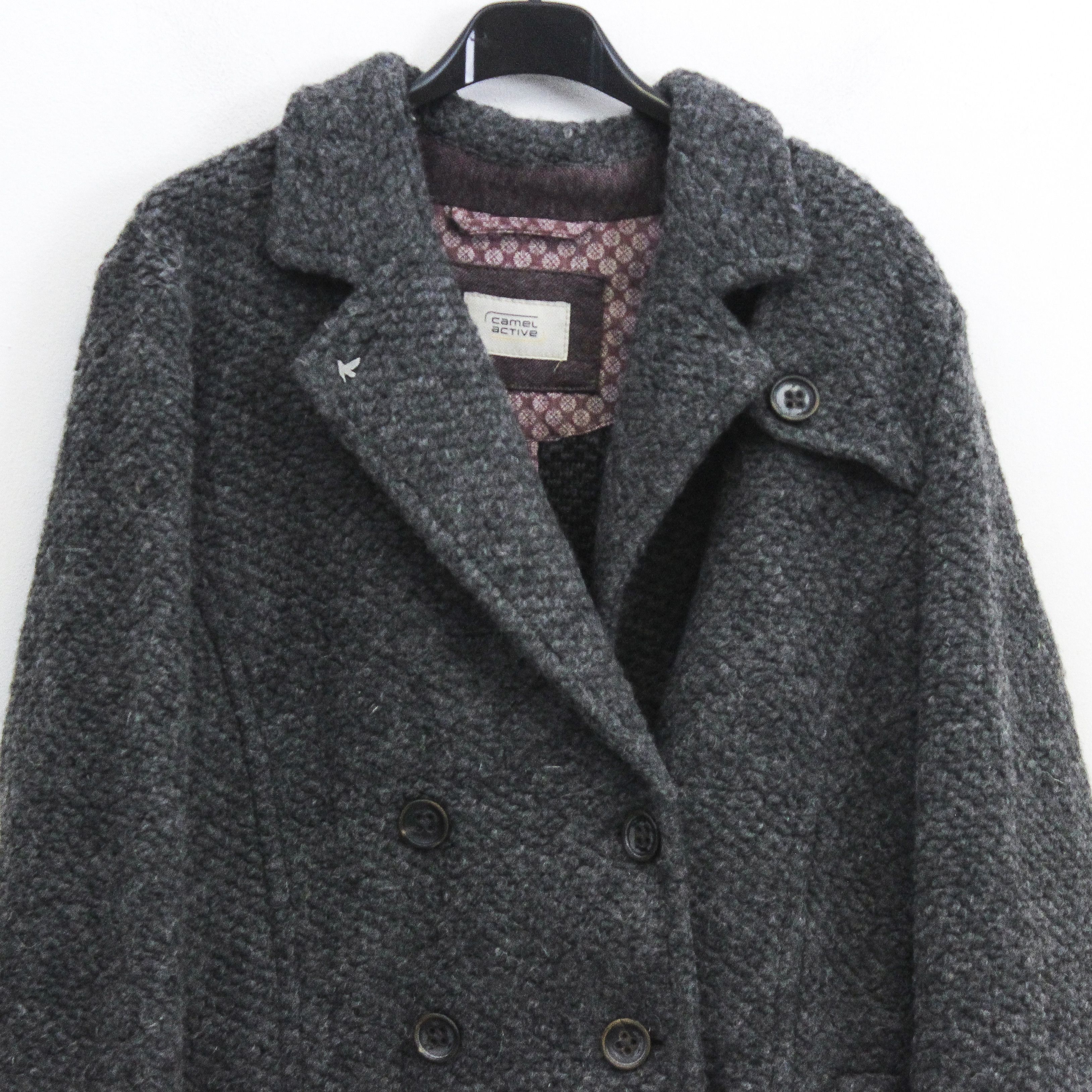 camel active UK 16 Wool US 12 Jacket EU 44 Coat Double Breasted Winter Size L / US 10 / IT 46 - 2 Thumbnail