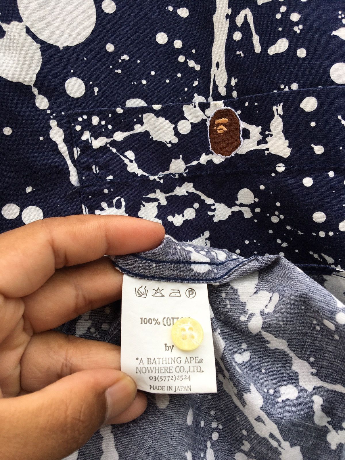 Bape Paint Splatter Button Up S/S Shirt Size US M / EU 48-50 / 2 - 10 Thumbnail