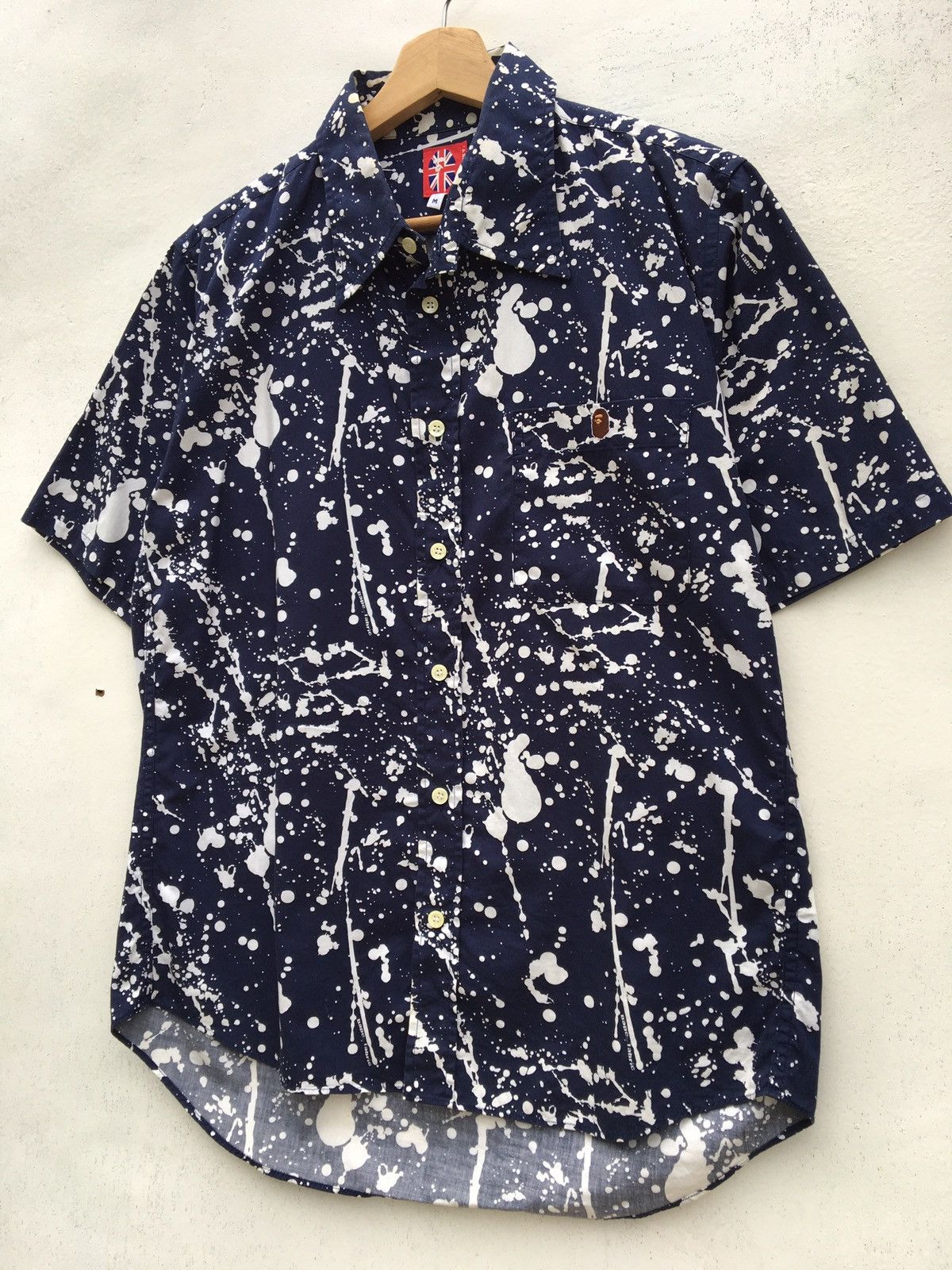 Bape Paint Splatter Button Up S/S Shirt Size US M / EU 48-50 / 2 - 3 Thumbnail