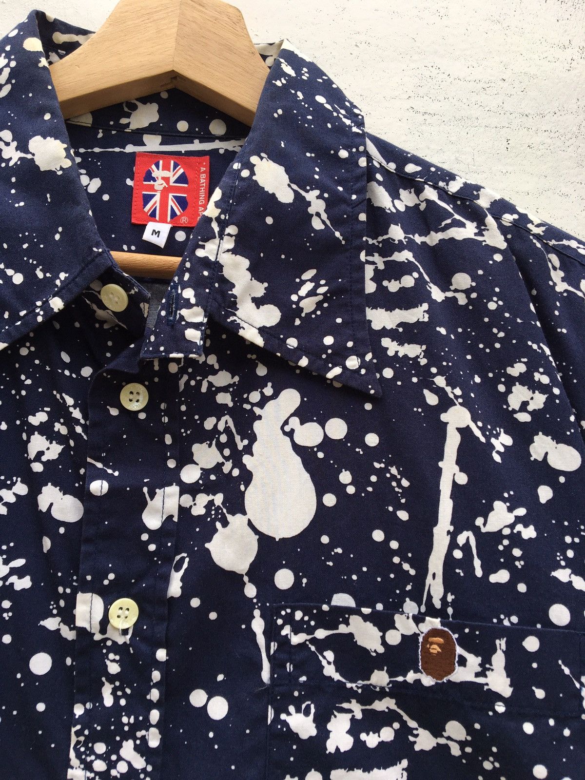 Bape Paint Splatter Button Up S/S Shirt Size US M / EU 48-50 / 2 - 6 Thumbnail