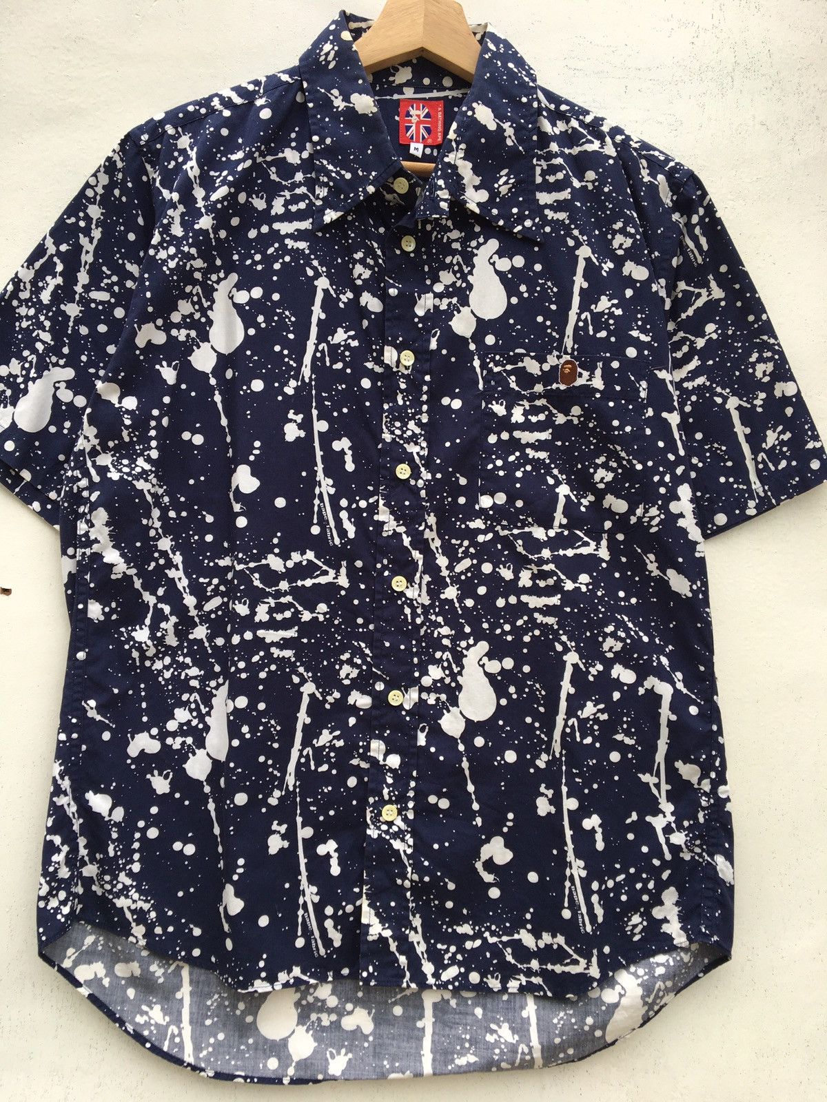 Bape Paint Splatter Button Up S/S Shirt Size US M / EU 48-50 / 2 - 4 Thumbnail