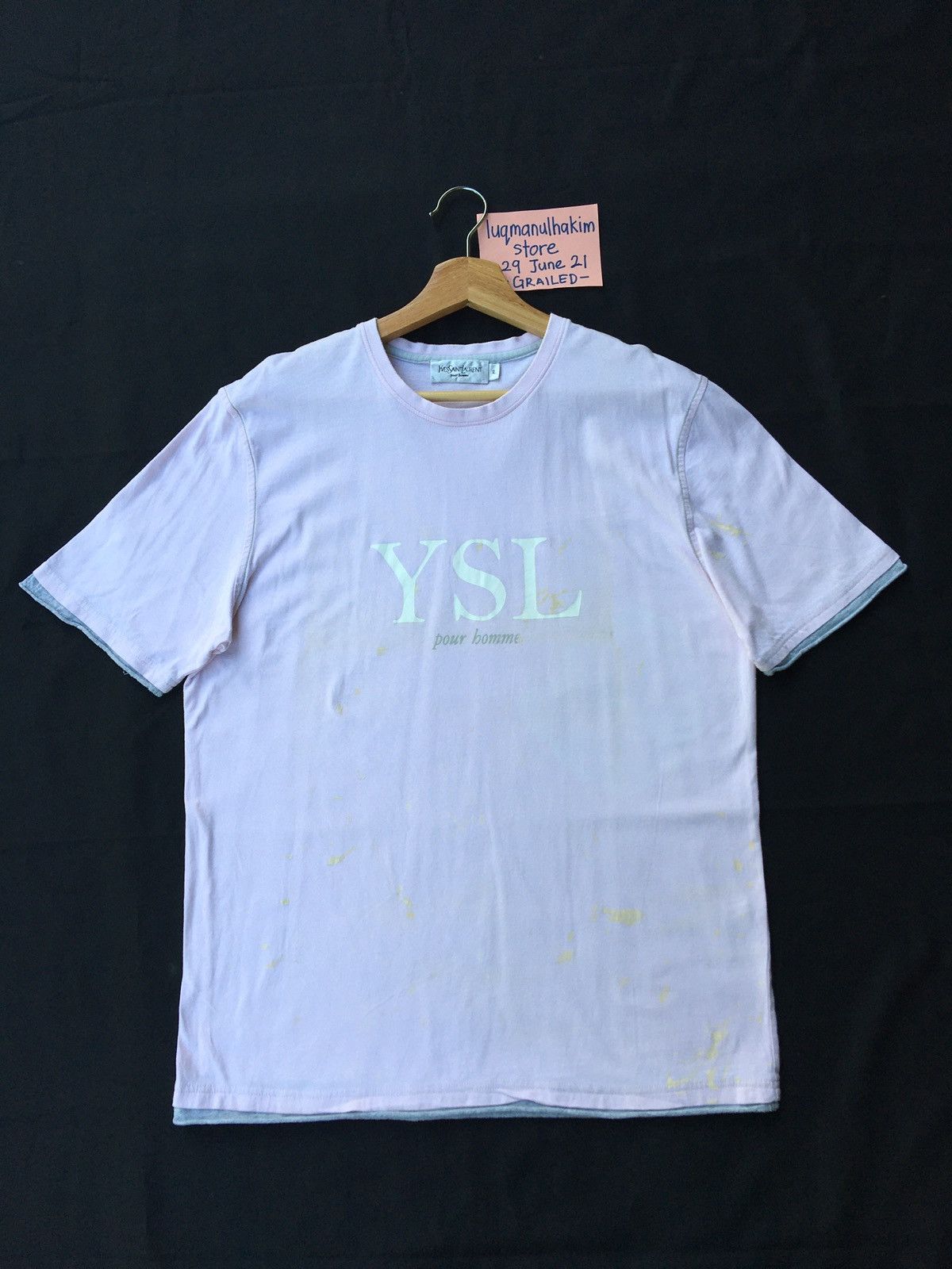Yves Saint Laurent Vintage YSL Yves Saint Laurent Spellout Logo Tshirt Size US M / EU 48-50 / 2 - 2 Thumbnail