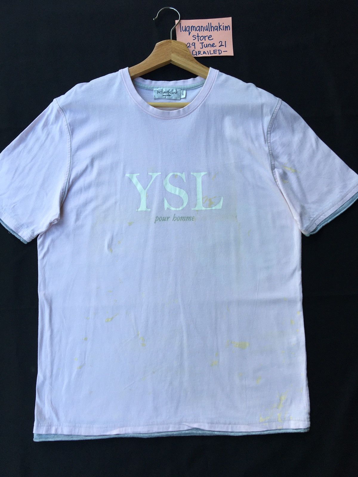Yves Saint Laurent Vintage YSL Yves Saint Laurent Spellout Logo Tshirt Size US M / EU 48-50 / 2 - 5 Thumbnail