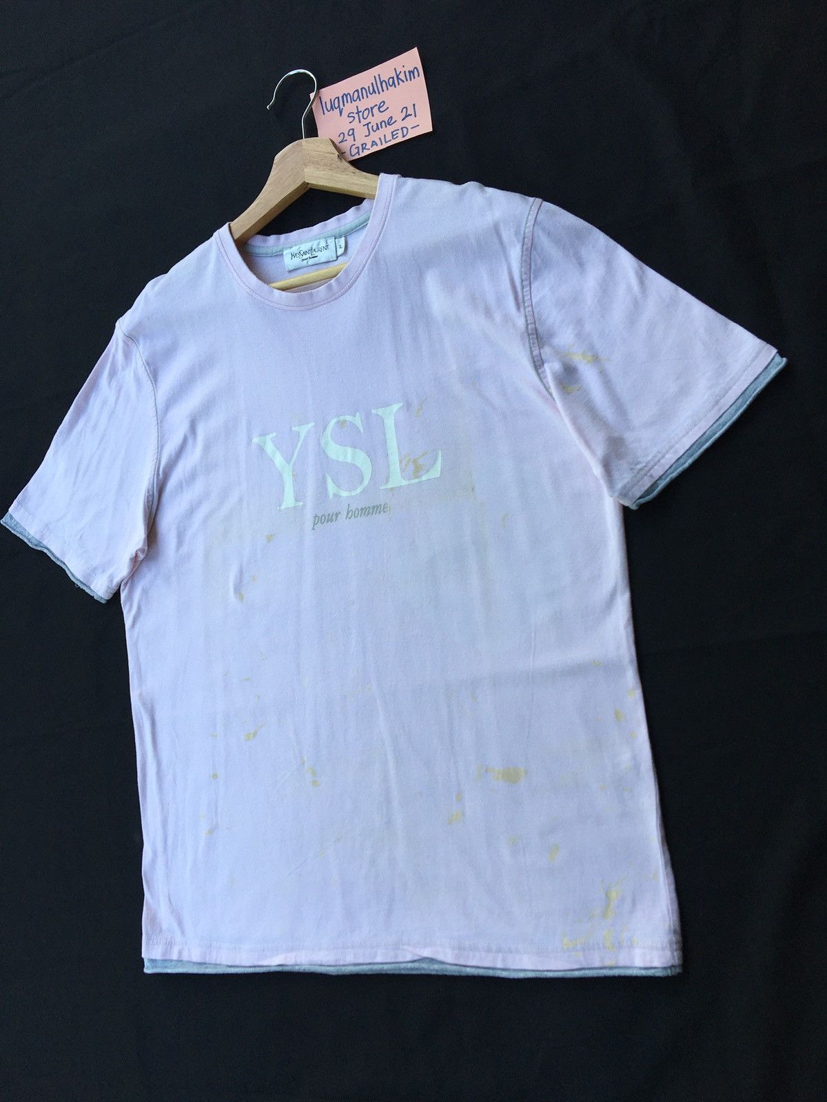 Yves Saint Laurent Vintage YSL Yves Saint Laurent Spellout Logo Tshirt Size US M / EU 48-50 / 2 - 4 Thumbnail