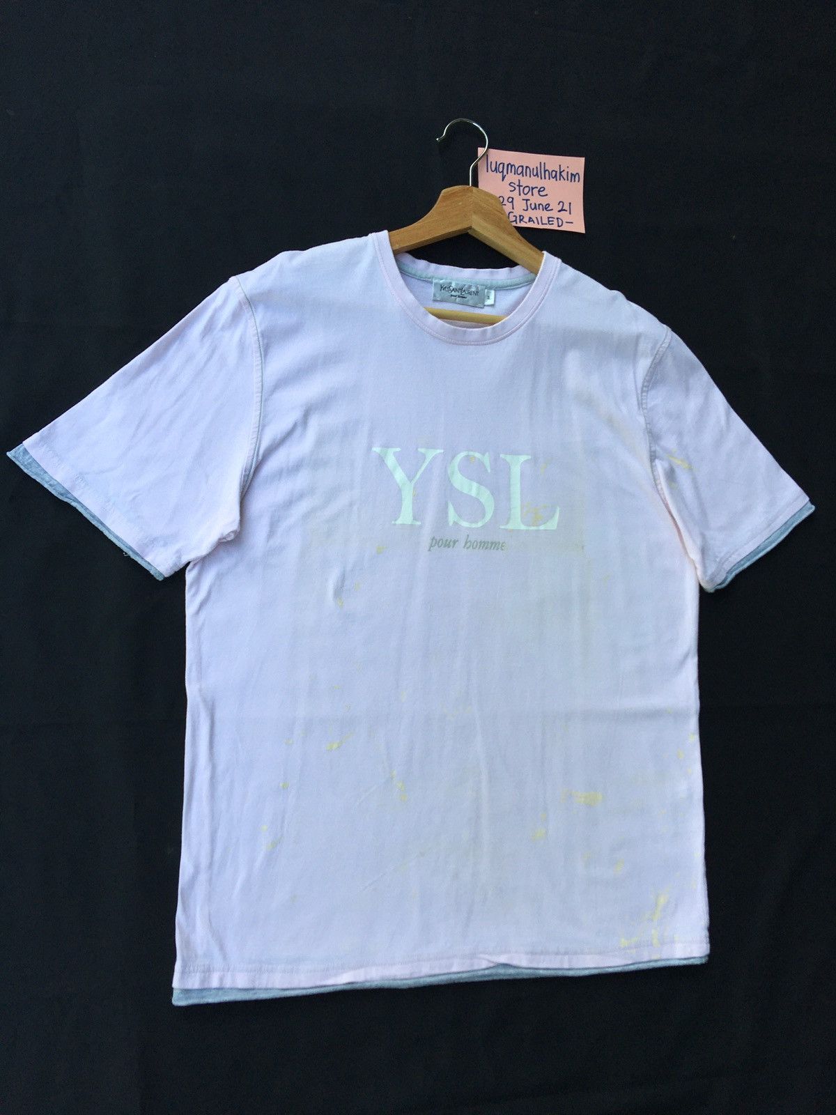 Yves Saint Laurent Vintage YSL Yves Saint Laurent Spellout Logo Tshirt Size US M / EU 48-50 / 2 - 3 Thumbnail