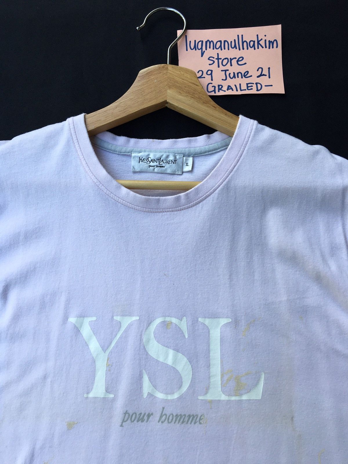 Yves Saint Laurent Vintage YSL Yves Saint Laurent Spellout Logo Tshirt Size US M / EU 48-50 / 2 - 1 Thumbnail