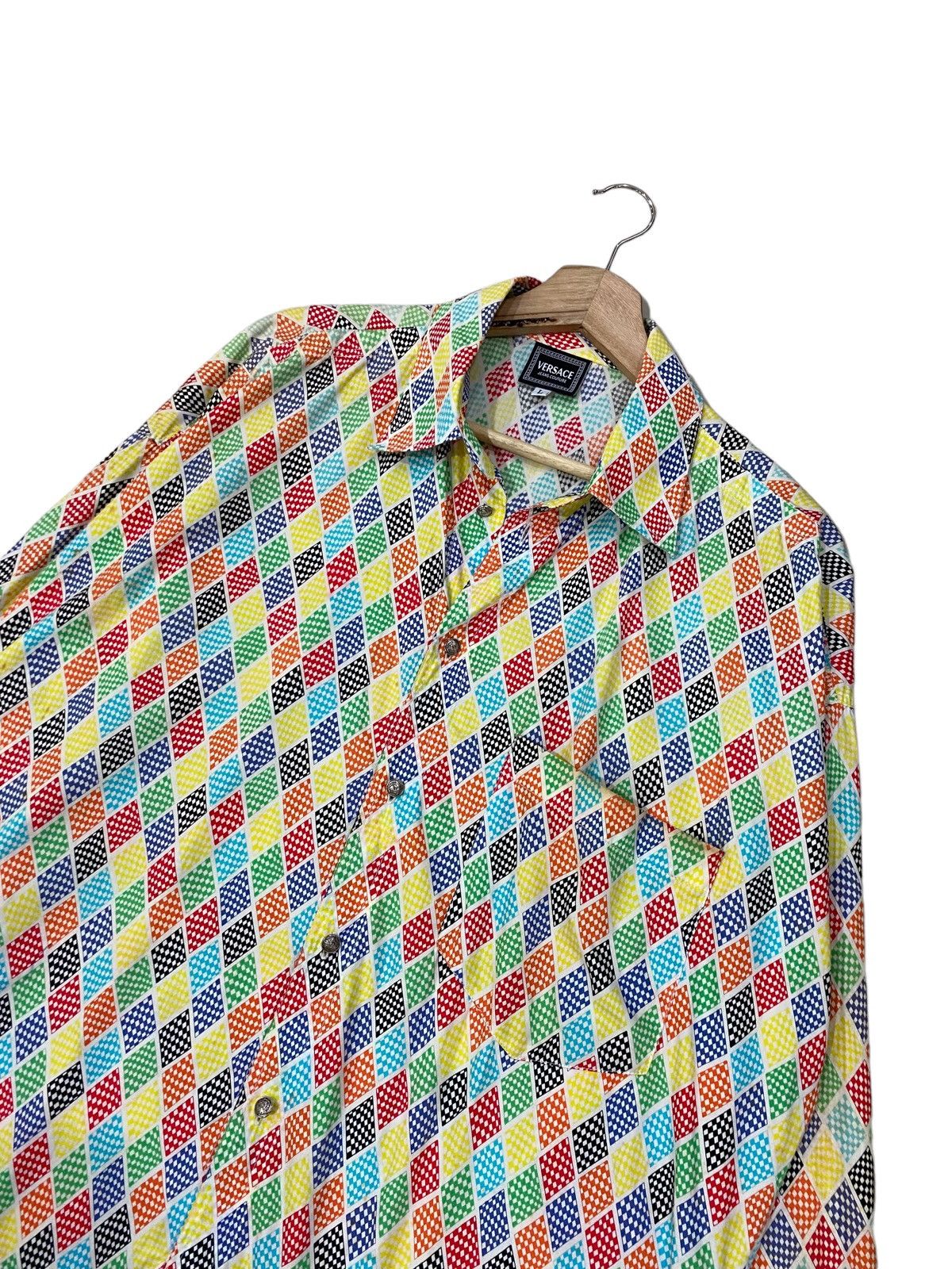 Versace Jeans Couture 🔥VERSACE MULTICOLOR DIAMONDS DESIGN LONGSLEEVE SHIRT Size US L / EU 52-54 / 3 - 5 Thumbnail