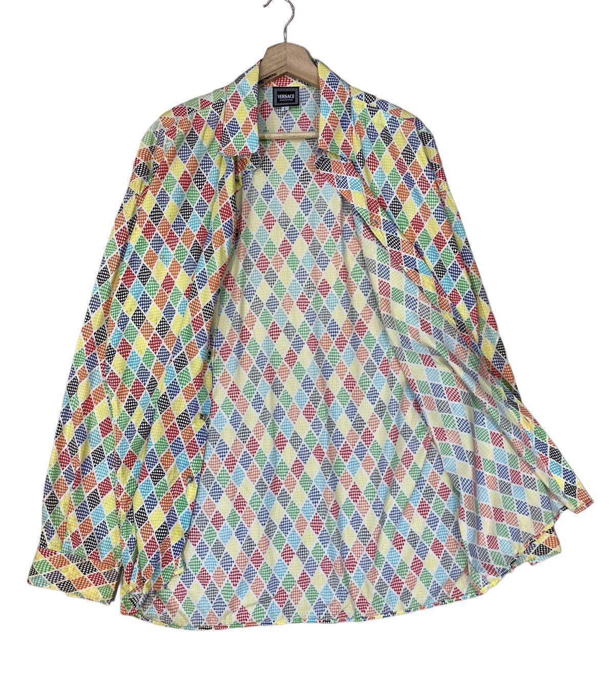 Versace Jeans Couture 🔥VERSACE MULTICOLOR DIAMONDS DESIGN LONGSLEEVE SHIRT Size US L / EU 52-54 / 3 - 6 Thumbnail
