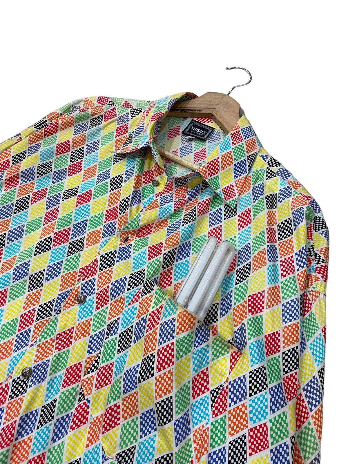 Versace Jeans Couture 🔥VERSACE MULTICOLOR DIAMONDS DESIGN LONGSLEEVE SHIRT Size US L / EU 52-54 / 3 - 4 Thumbnail