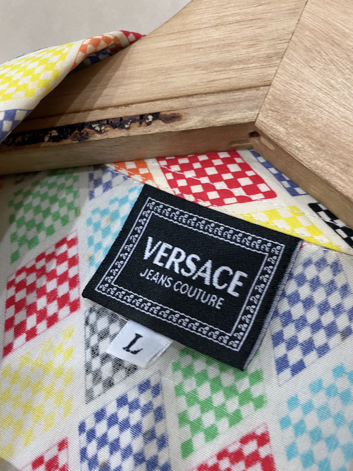 Versace Jeans Couture 🔥VERSACE MULTICOLOR DIAMONDS DESIGN LONGSLEEVE SHIRT Size US L / EU 52-54 / 3 - 10 Thumbnail