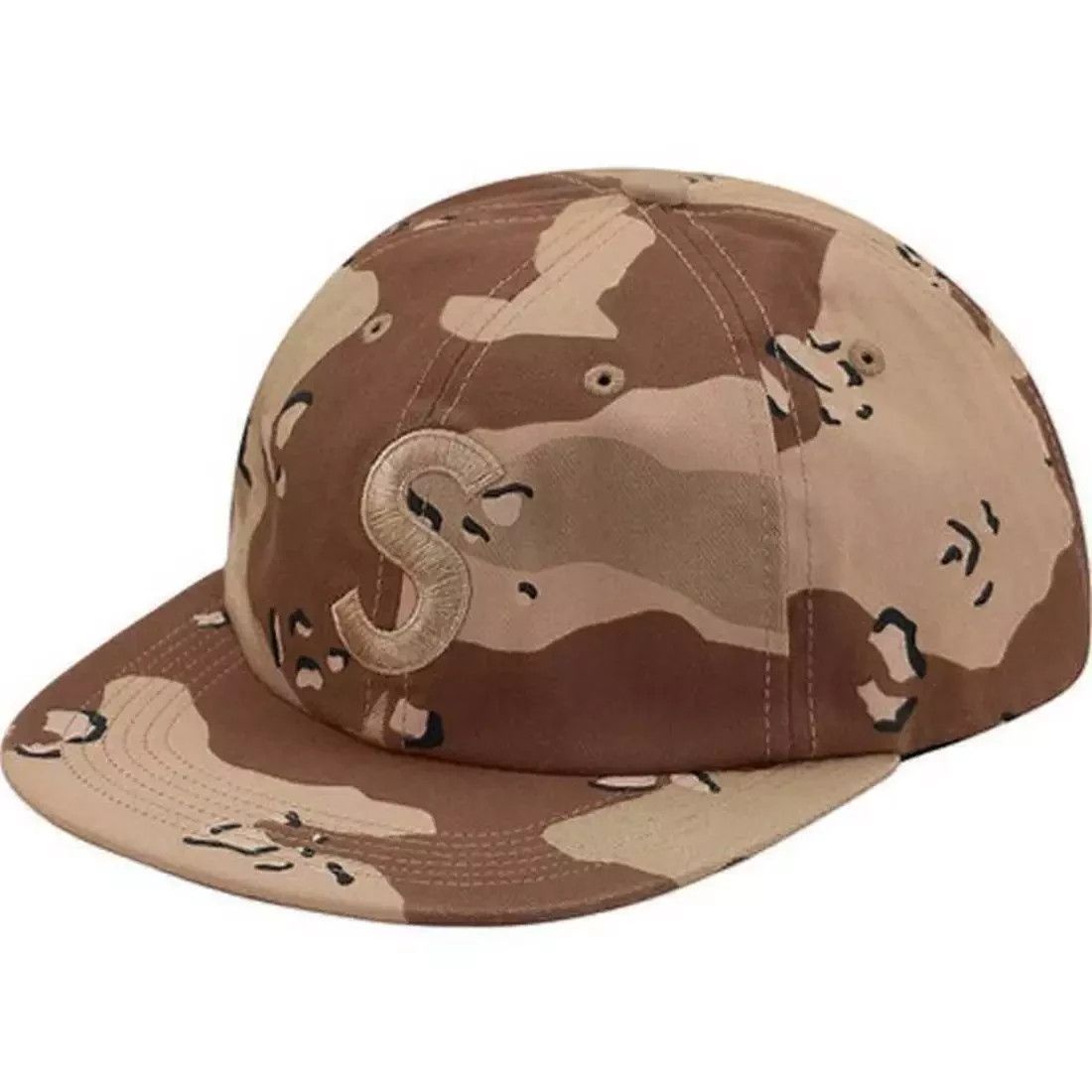 Supreme 17F/W Tonal S Logo 6-Panel Hat Desert Camo 1000% Authentic 