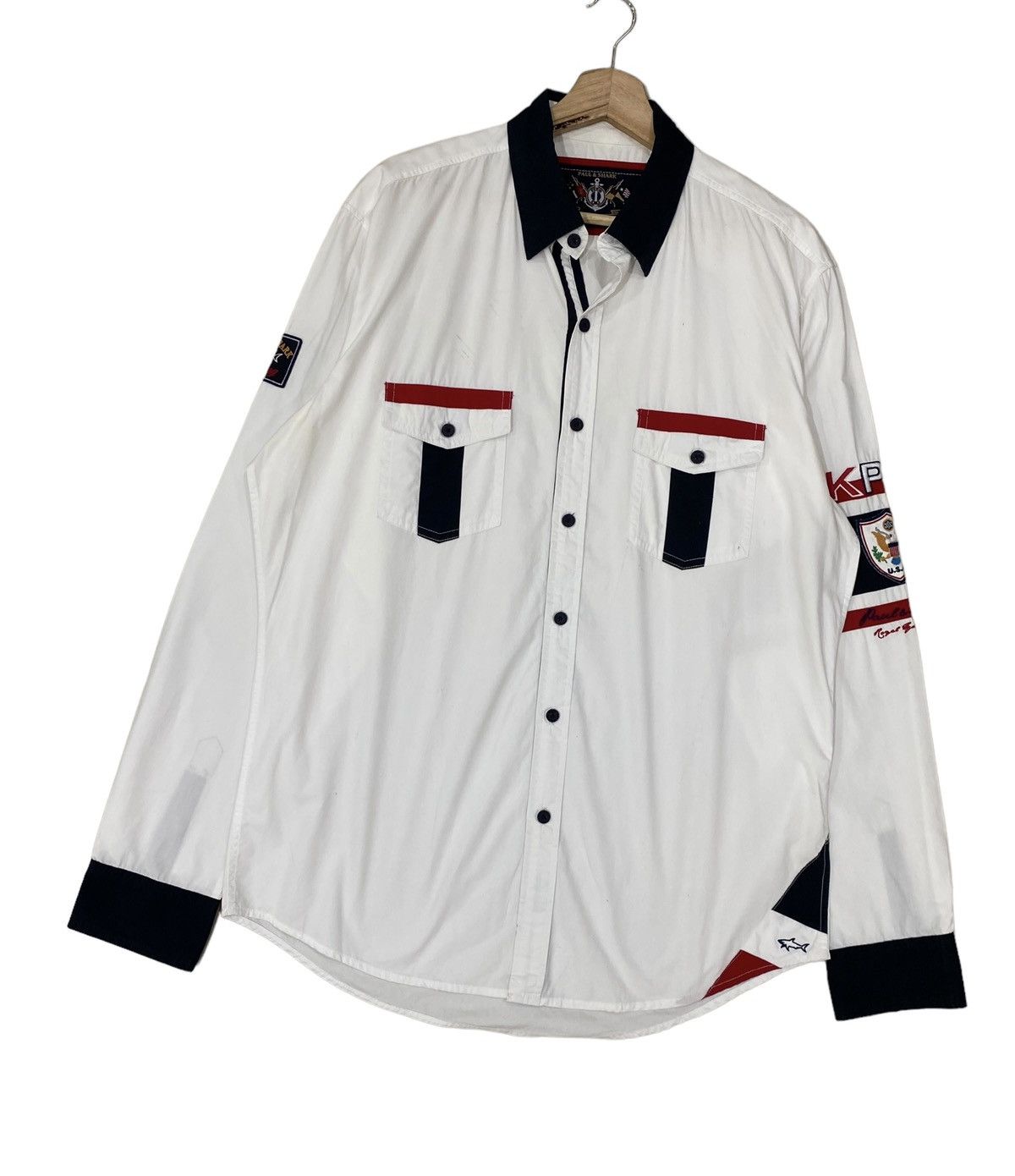 Paul & Shark ❄️ PAUL & SHARK YACHTING CLUB LONGSLEEVE SHIRT Size US L / EU 52-54 / 3 - 2 Thumbnail