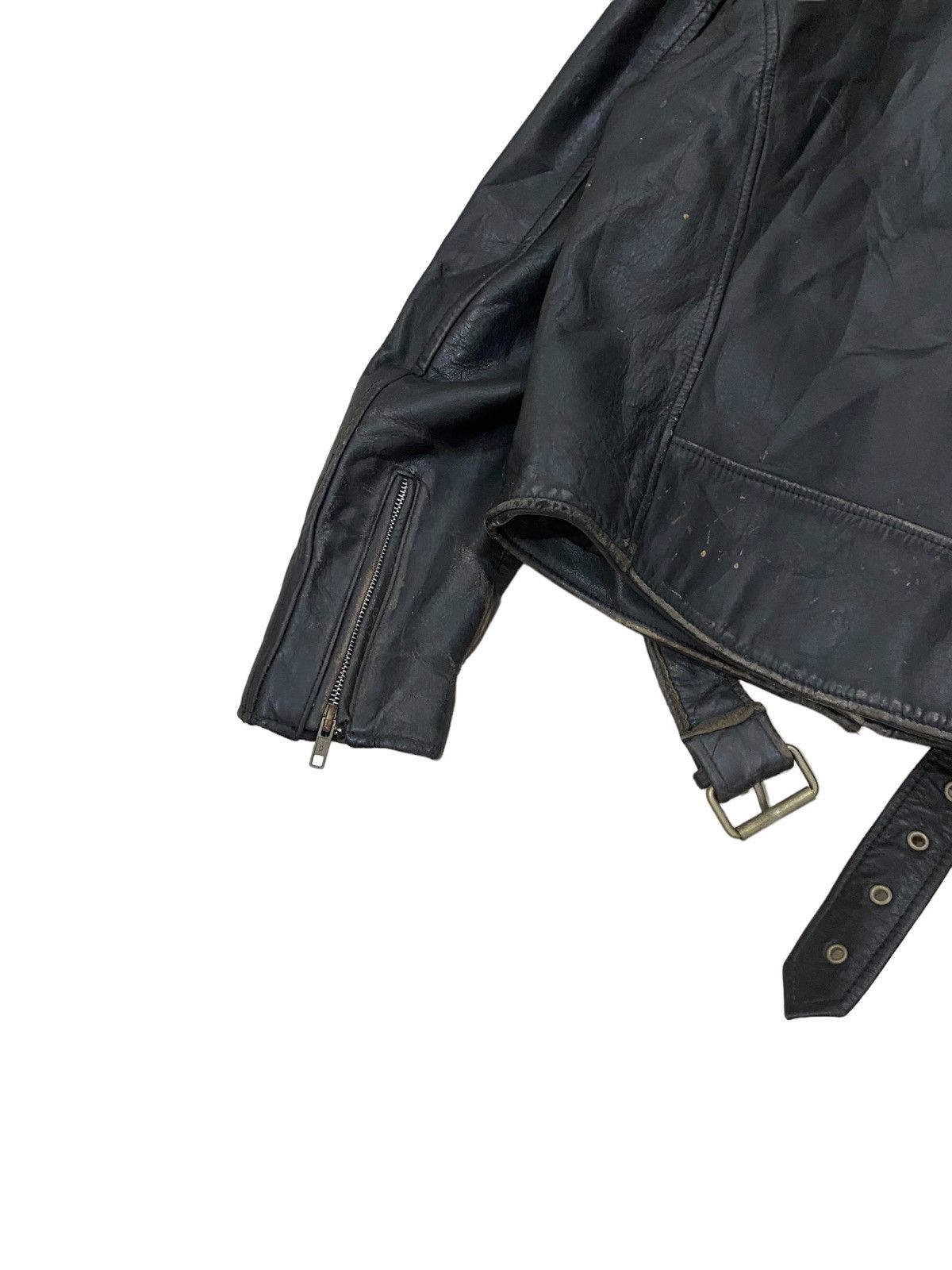 Leather 🇺🇸 PUNK DOUBLE COLLAR PERFECTO LEATHER JACKET Size US S / EU 44-46 / 1 - 9 Thumbnail