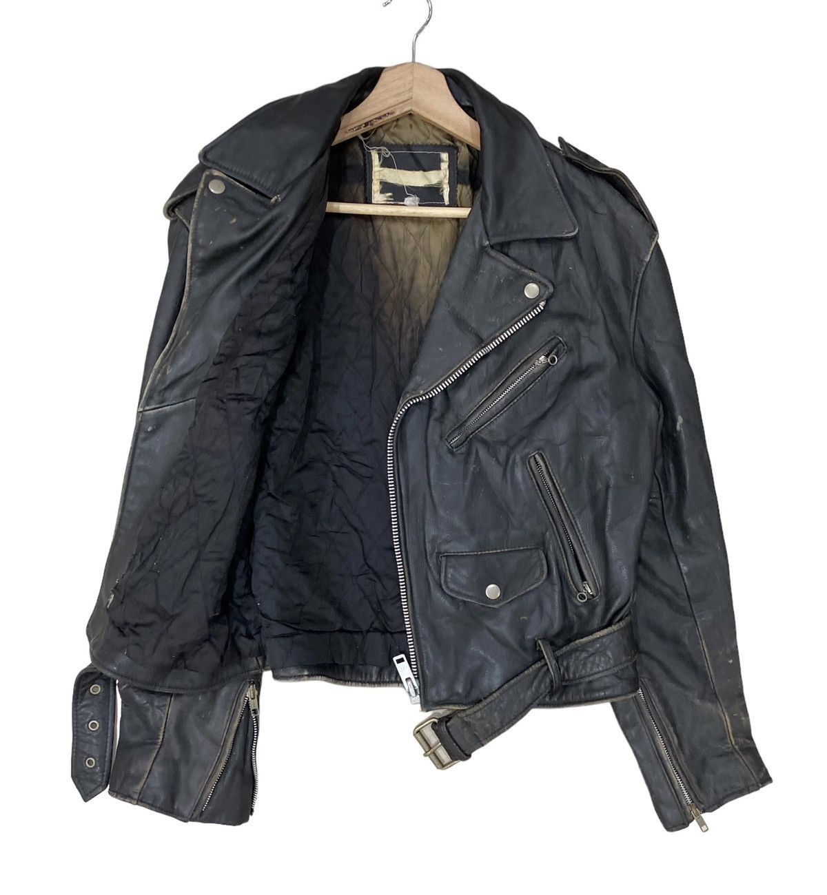 Leather 🇺🇸 PUNK DOUBLE COLLAR PERFECTO LEATHER JACKET Size US S / EU 44-46 / 1 - 5 Thumbnail