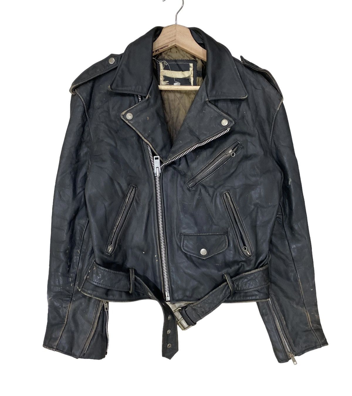 Leather 🇺🇸 PUNK DOUBLE COLLAR PERFECTO LEATHER JACKET Size US S / EU 44-46 / 1 - 3 Thumbnail