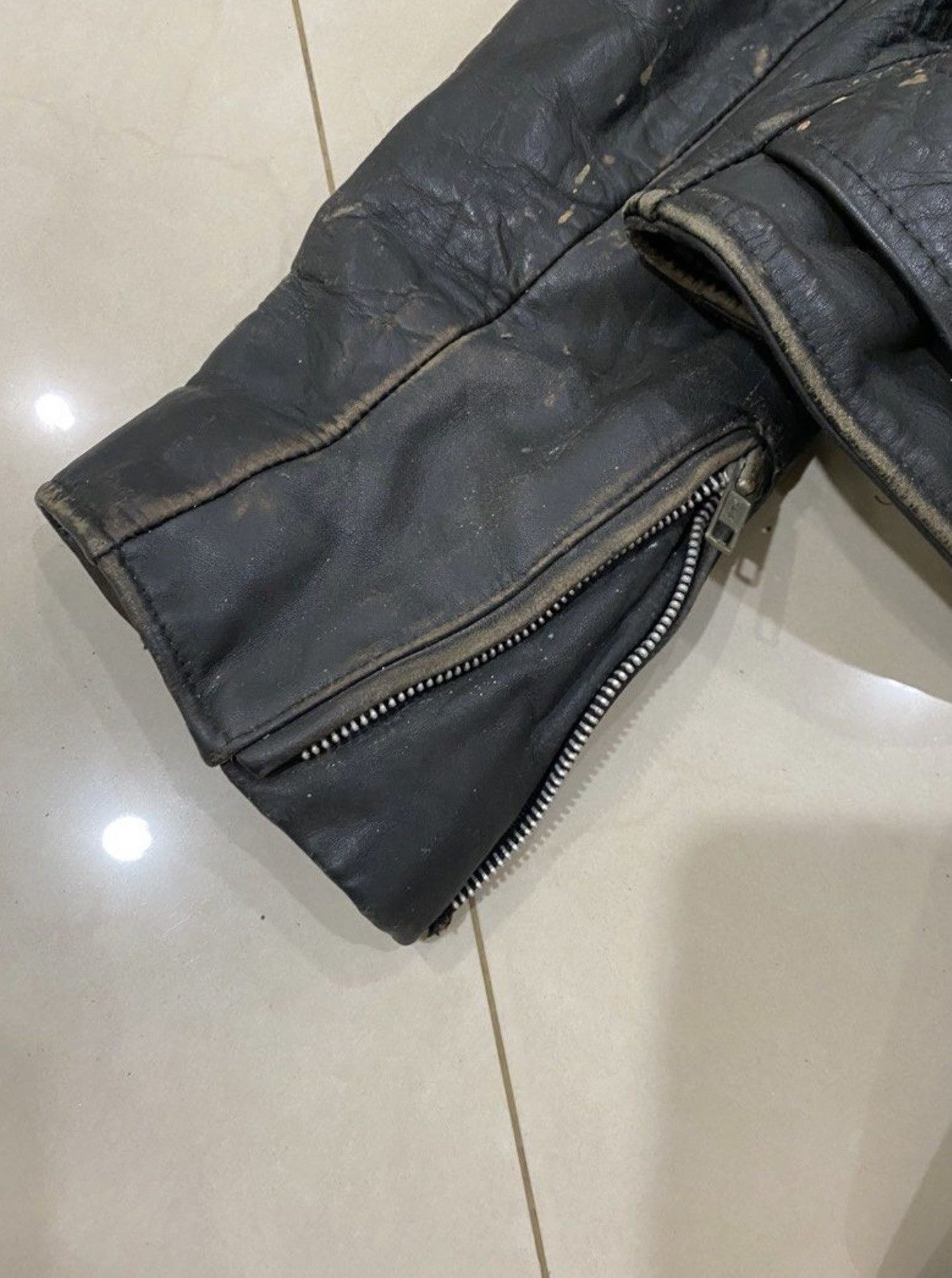 Leather 🇺🇸 PUNK DOUBLE COLLAR PERFECTO LEATHER JACKET Size US S / EU 44-46 / 1 - 10 Thumbnail
