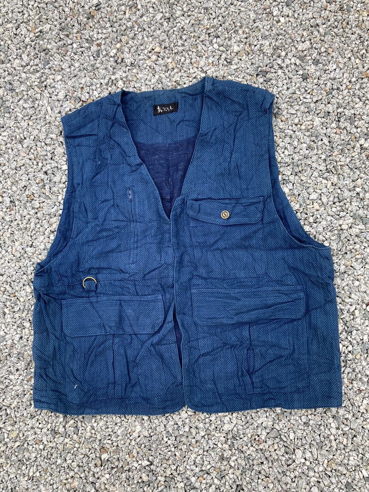 Japanese Brand INDIGO MULTIPOCKET TACTICAL VEST Size US L / EU 52-54 / 3 - 1 Thumbnail