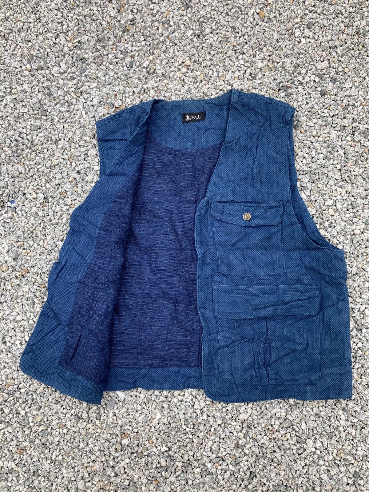 Japanese Brand INDIGO MULTIPOCKET TACTICAL VEST Size US L / EU 52-54 / 3 - 2 Thumbnail