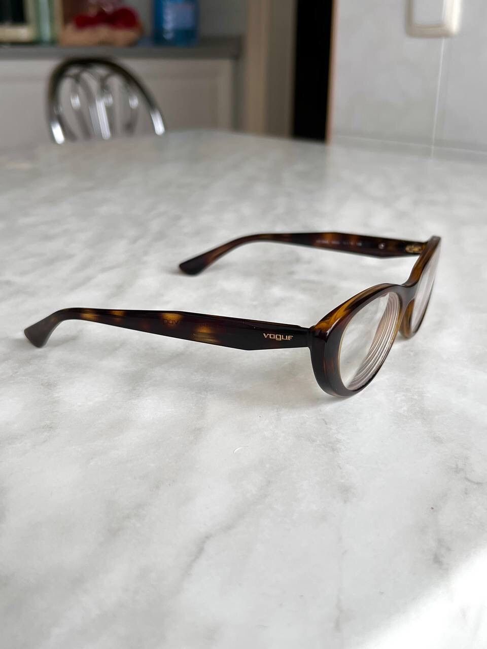 Designer × Vogue Vogue Eyewear Eyeglasses Vintage Brown Oval Frame Size ONE SIZE - 5 Thumbnail