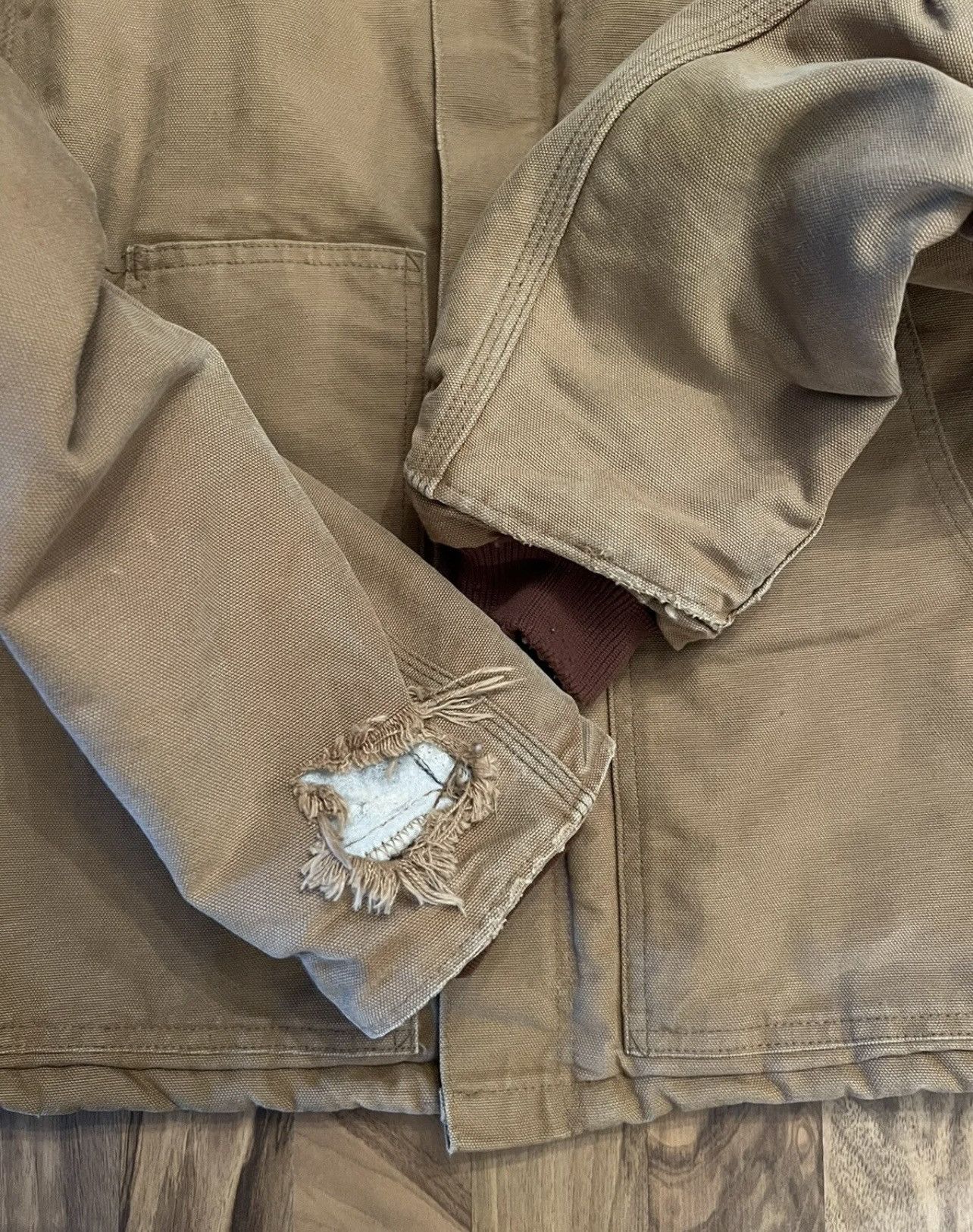 Vintage Carhartt JQ186 Canvas Prison Jail Style Work Jacket