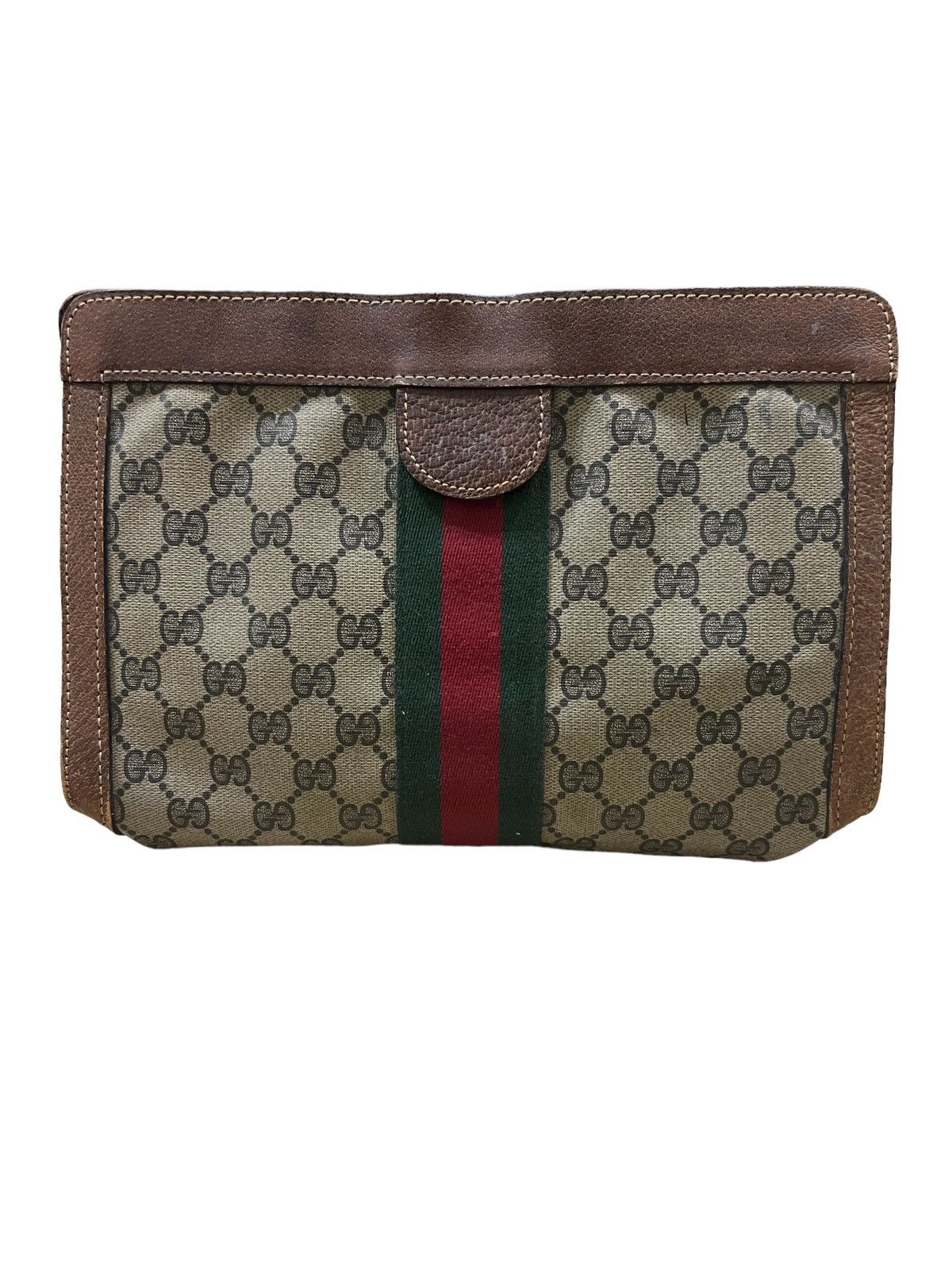 Gucci GRAIL🔥Gucci Sherry Line GG Ophidia Leather Canvas Clutch Bag Size ONE SIZE - 1 Thumbnail
