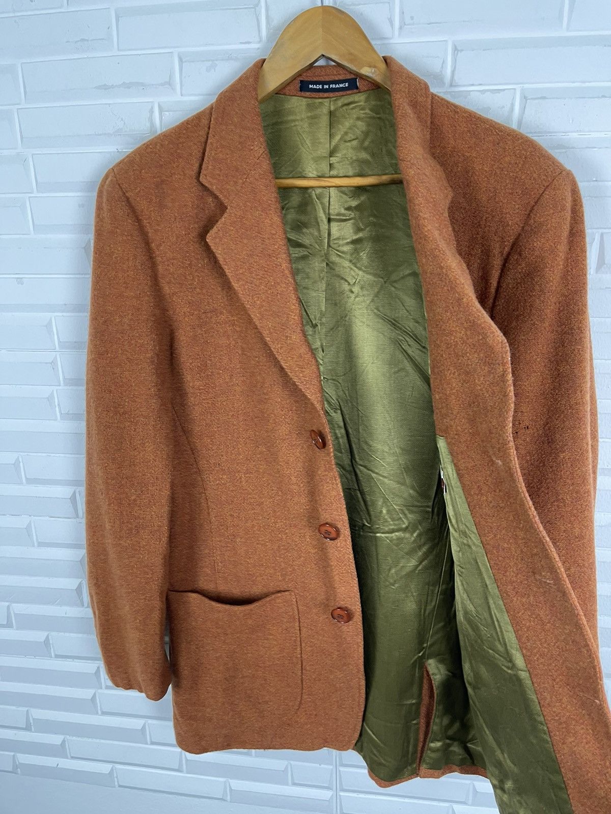 agnes b. Vintage AGNES.B HOMME Tweed Wool Blazer France Made Size 52S - 5 Thumbnail