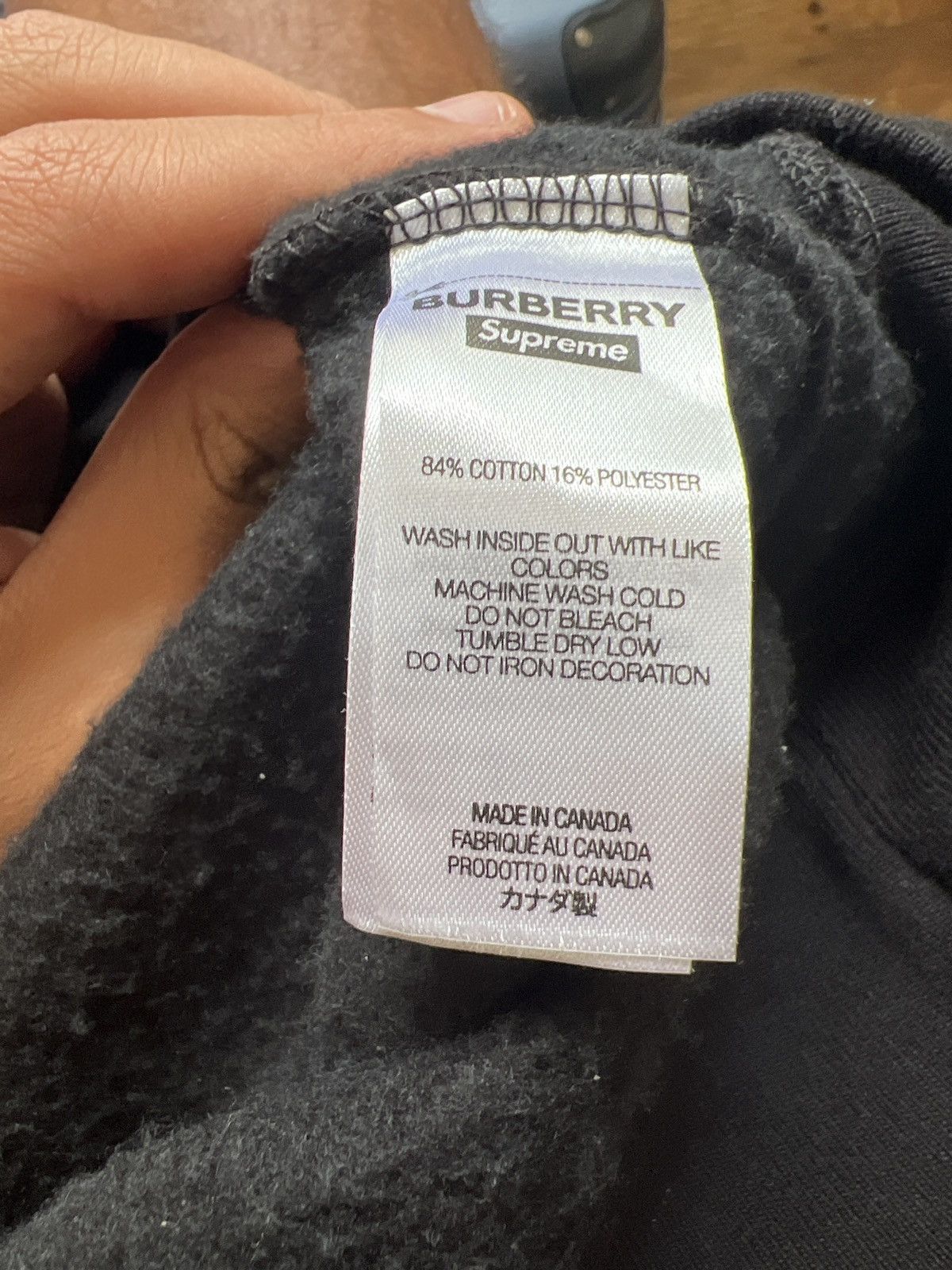 Burberry × Supreme Supreme x Burberry Black XL Box Logo Hooded Sweatshirt Size US XL / EU 56 / 4 - 5 Thumbnail