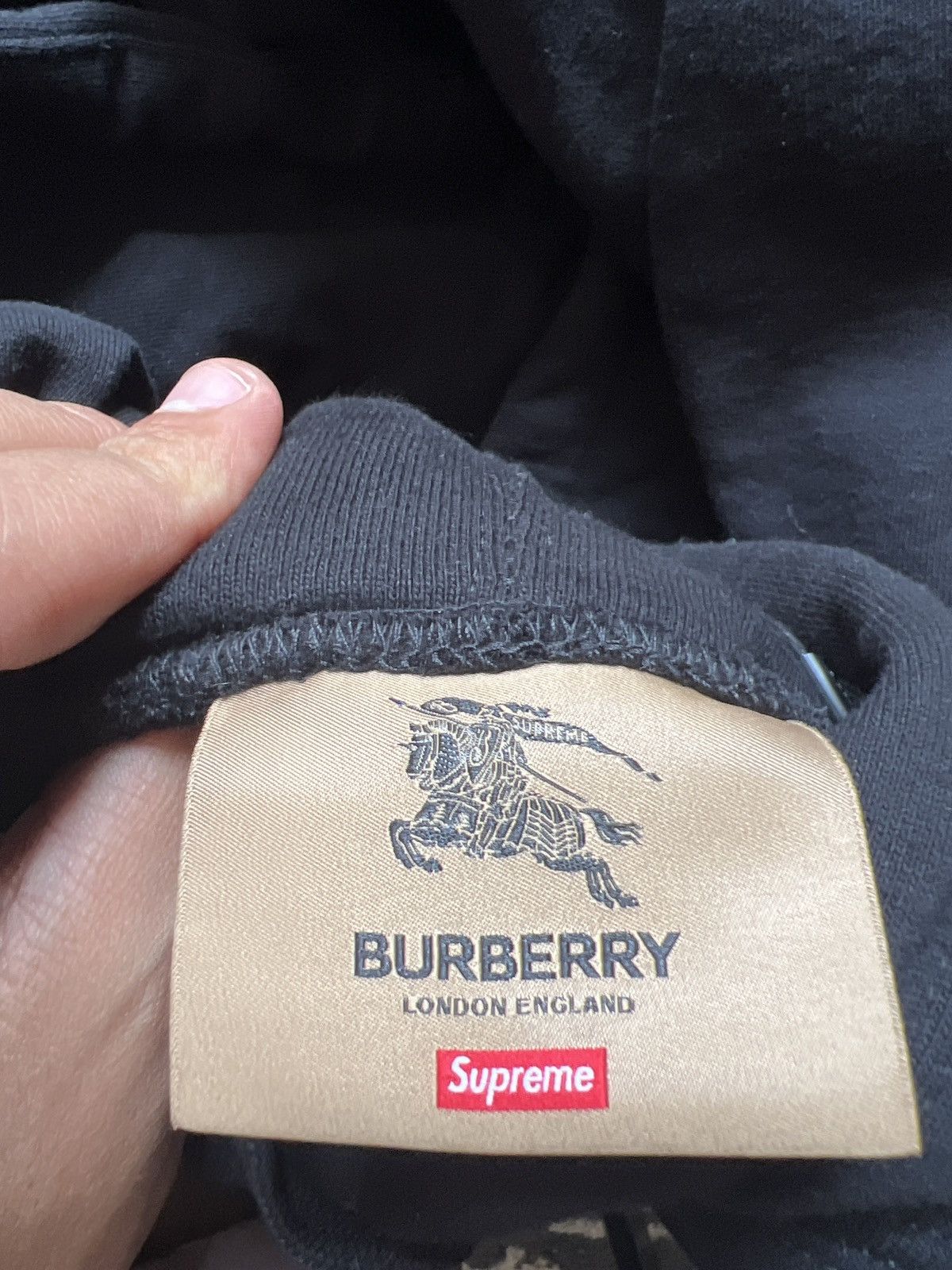 Burberry × Supreme Supreme x Burberry Black XL Box Logo Hooded Sweatshirt Size US XL / EU 56 / 4 - 3 Thumbnail