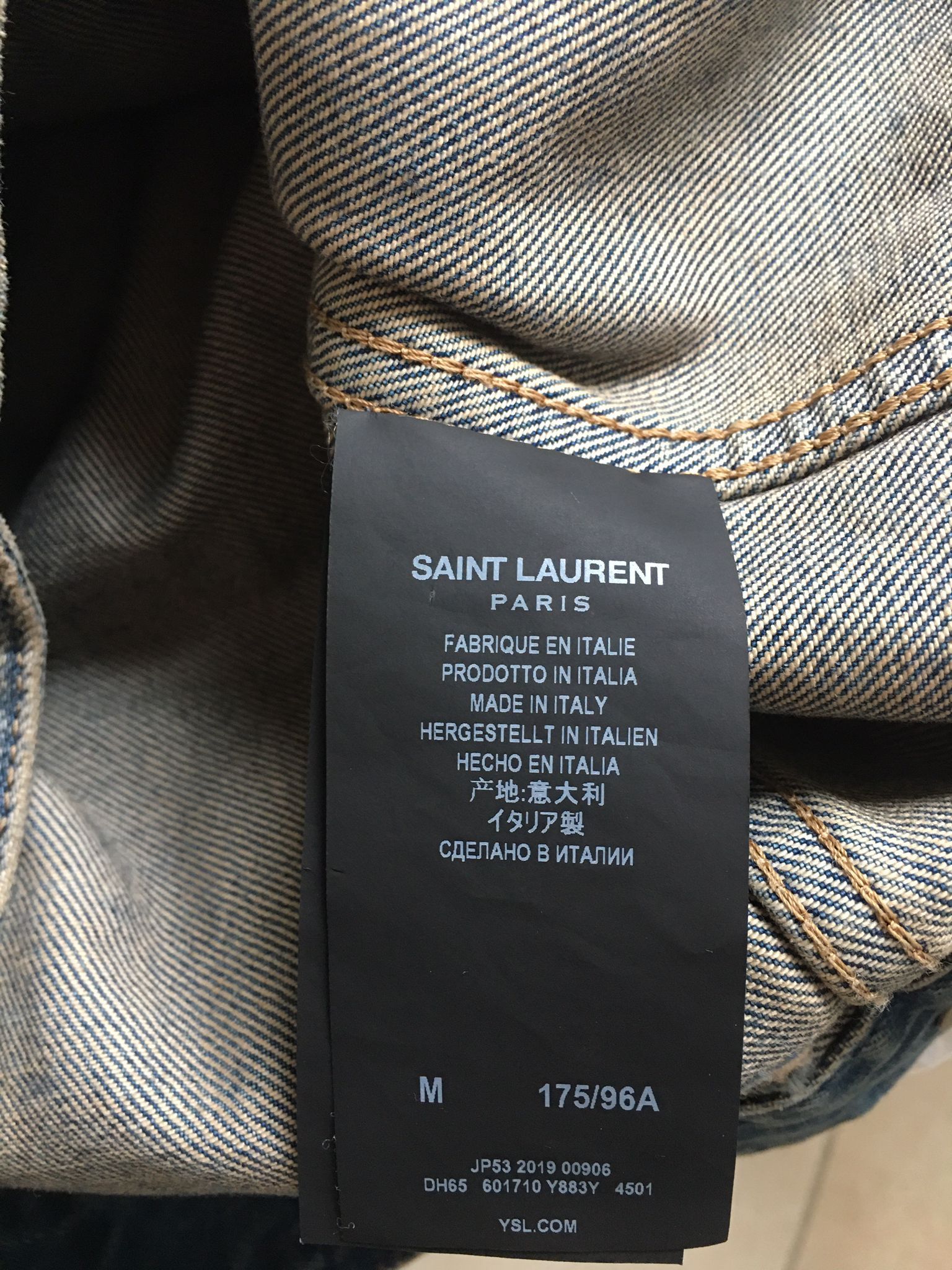 Saint Laurent Paris SS'20 Jacket Trucker Ripped Sleeves Size US S / EU 44-46 / 1 - 6 Thumbnail