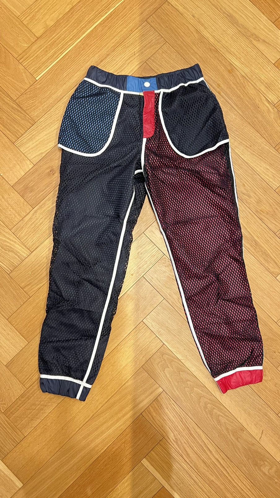 image of Thom Browne Inside Out Mesh Joggers in Navy, Men's (Size 30)