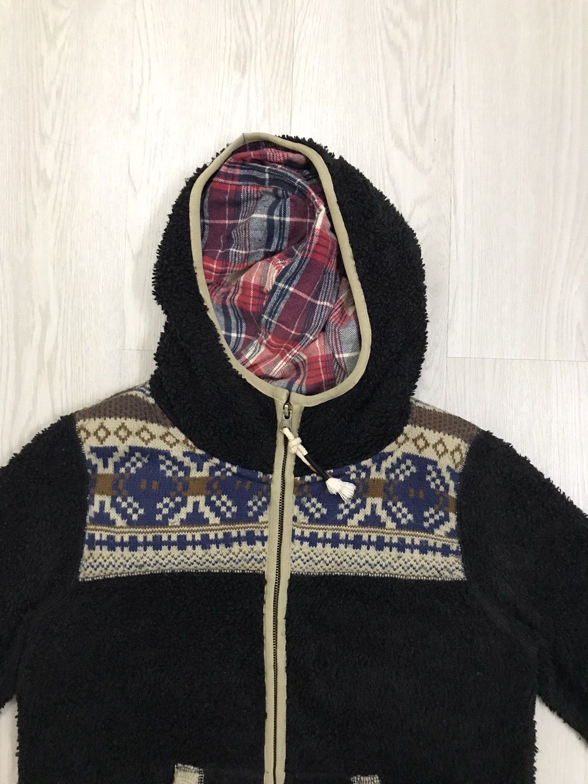 Japanese Brand × Vintage Vintage Japanese Navajo Deep Pile Sherpa Jacket Size M / US 6-8 / IT 42-44 - 4 Thumbnail