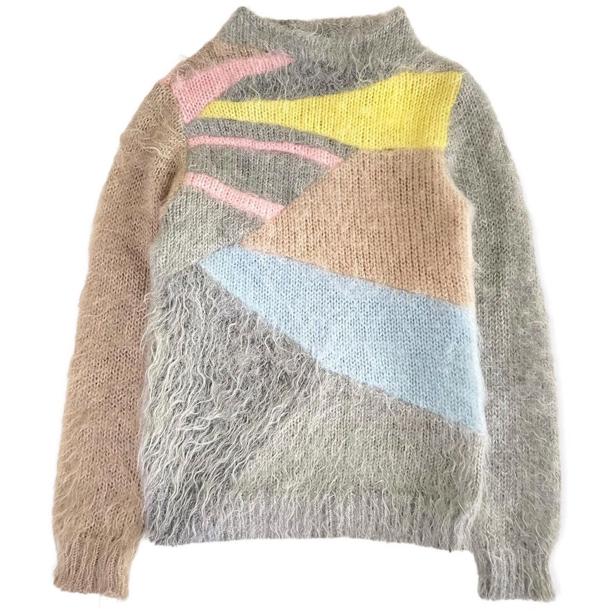 トップス UNDERCOVER Mohair Border Grange Knit Distressed mohair and wool-blend sweater in multicoloured