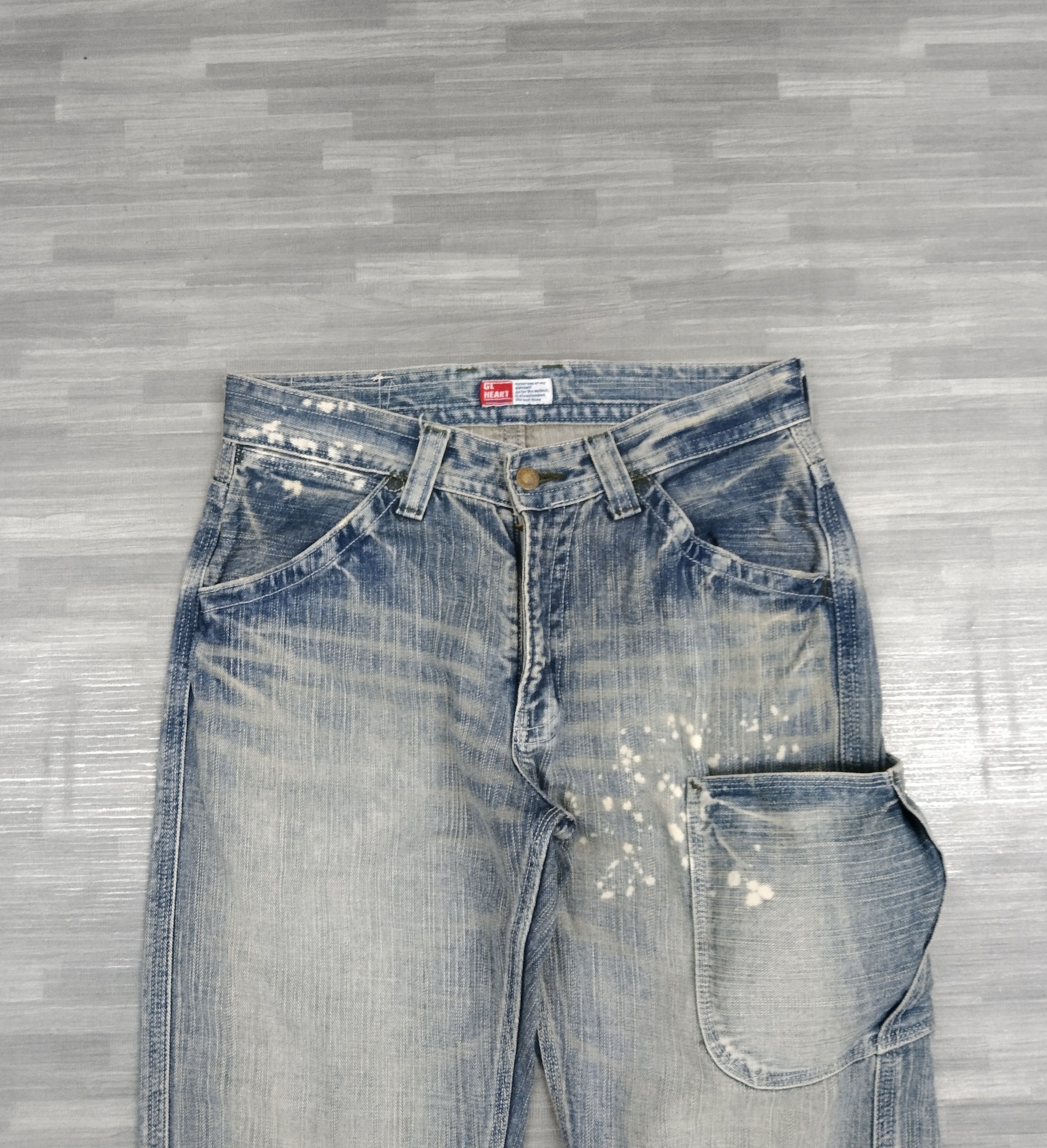 Japanese Brand EAT EYE'$ BUSHPANTS ONE POCKET GL HEART DENIM PANTS Size US 30 / EU 46 - 4 Thumbnail