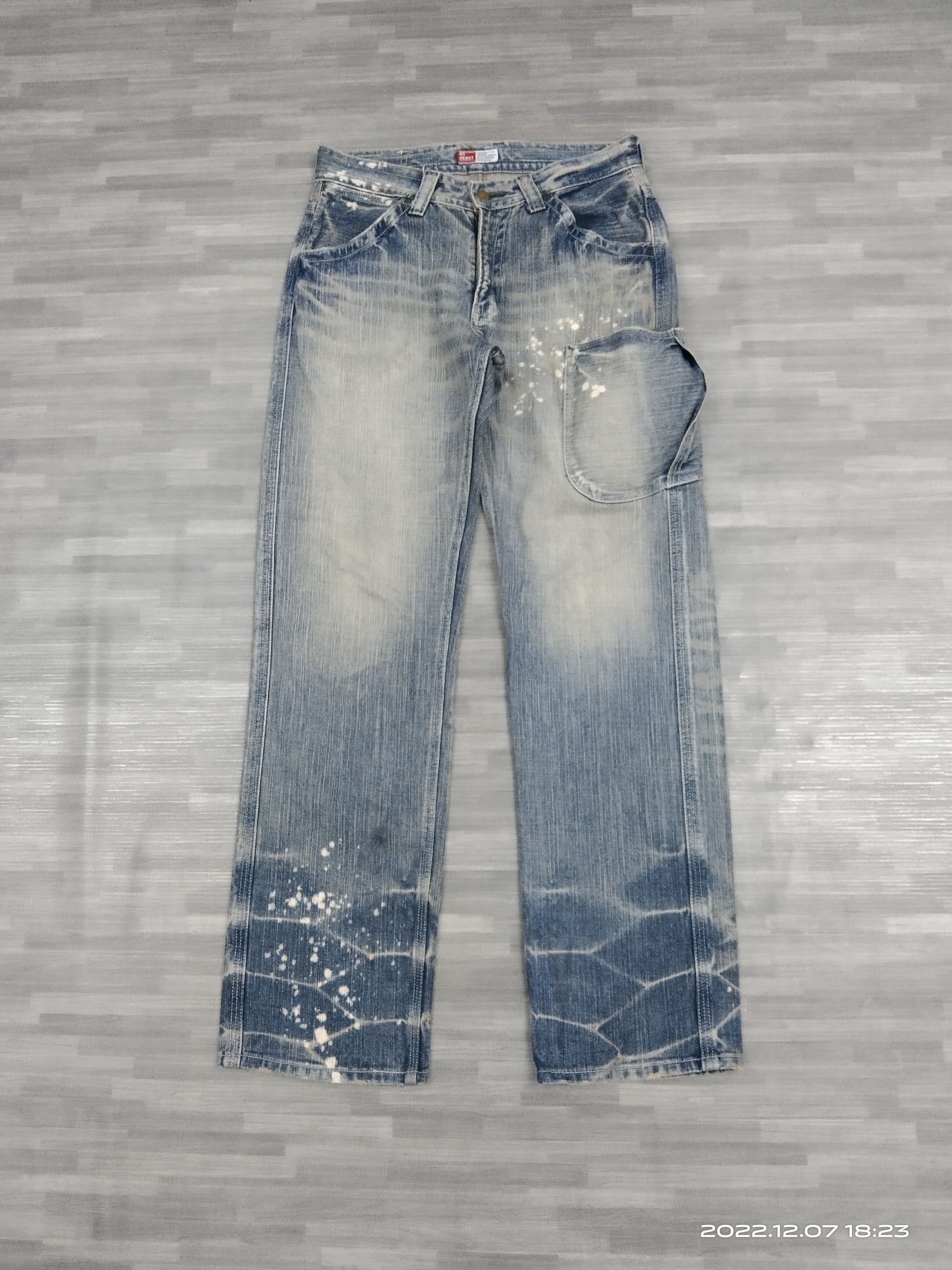 Japanese Brand EAT EYE'$ BUSHPANTS ONE POCKET GL HEART DENIM PANTS Size US 30 / EU 46 - 2 Thumbnail