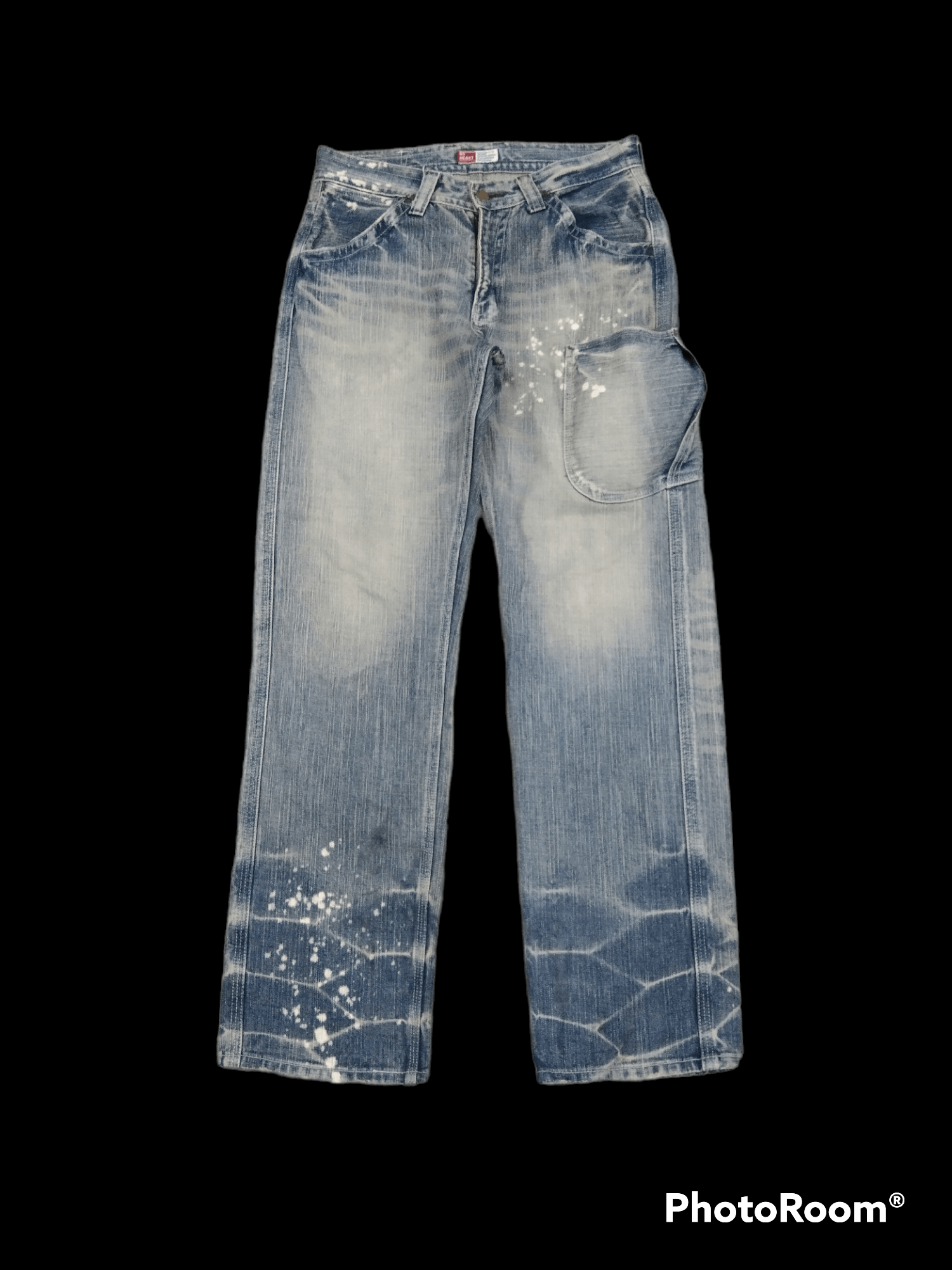 Japanese Brand EAT EYE'$ BUSHPANTS ONE POCKET GL HEART DENIM PANTS Size US 30 / EU 46 - 1 Thumbnail