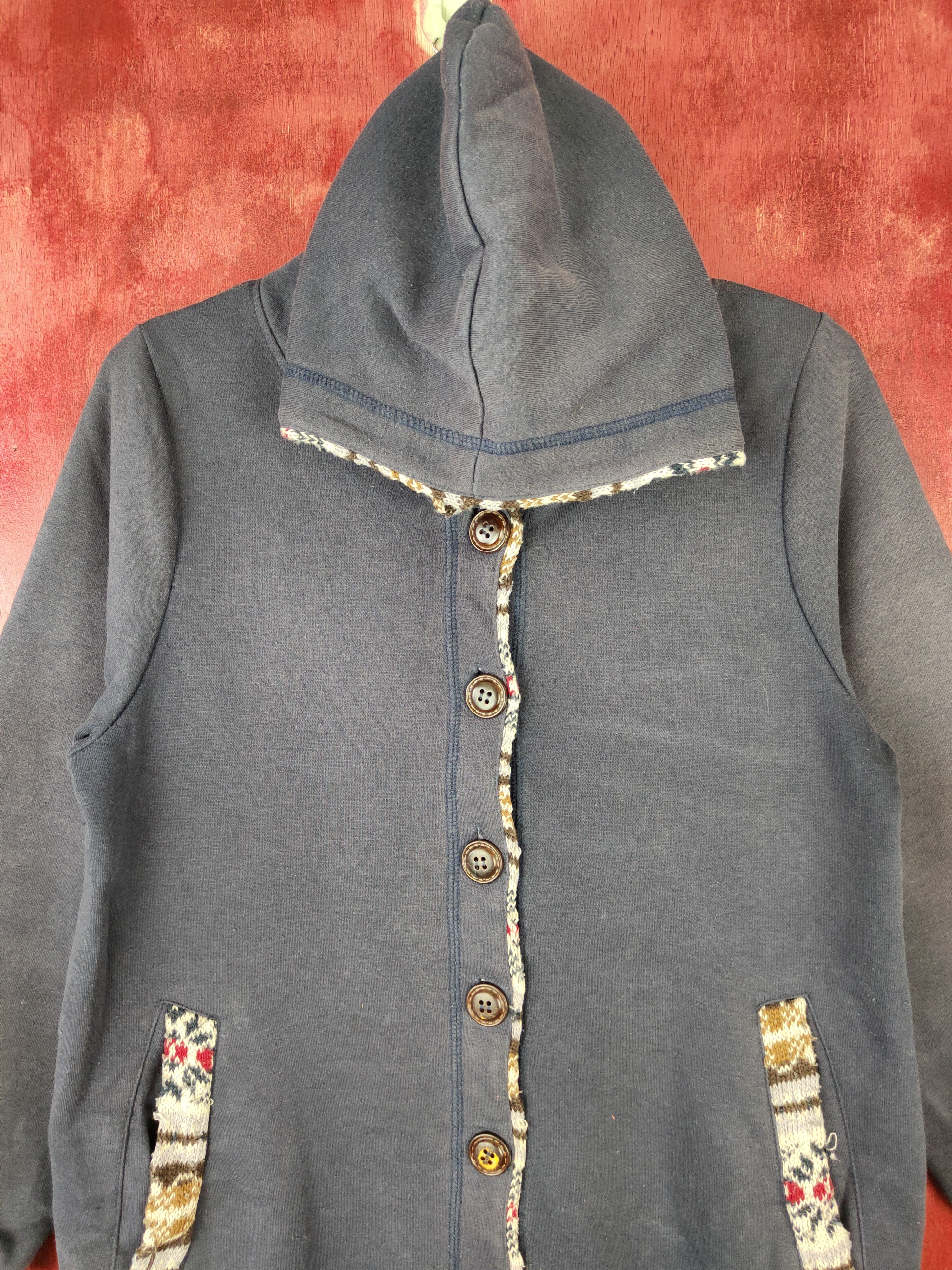 Japanese Brand Magic Sound Dark Blue Hoodie Sweater #4801 Size M / US 6-8 / IT 42-44 - 2 Thumbnail