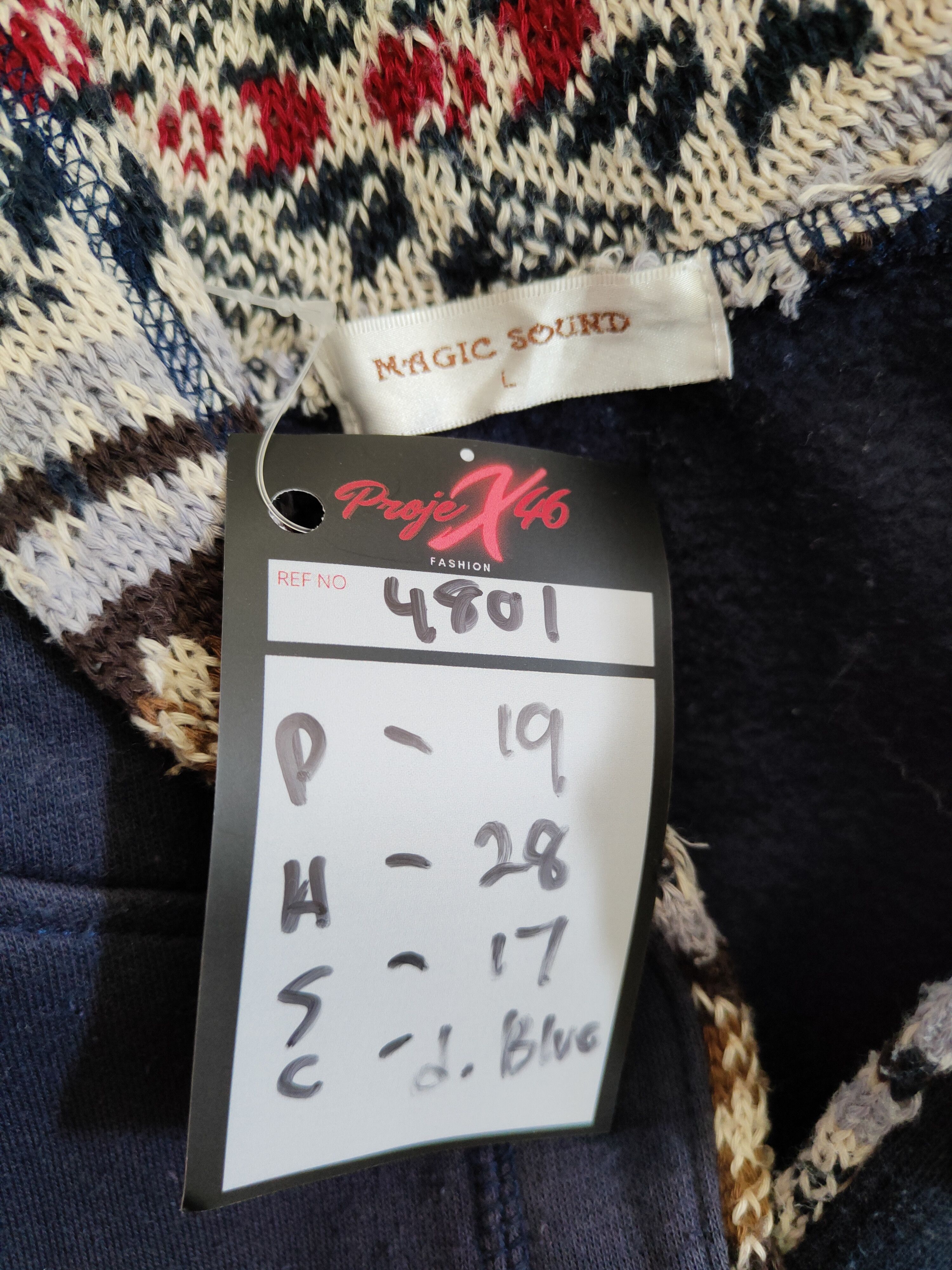 Japanese Brand Magic Sound Dark Blue Hoodie Sweater #4801 Size M / US 6-8 / IT 42-44 - 11 Thumbnail
