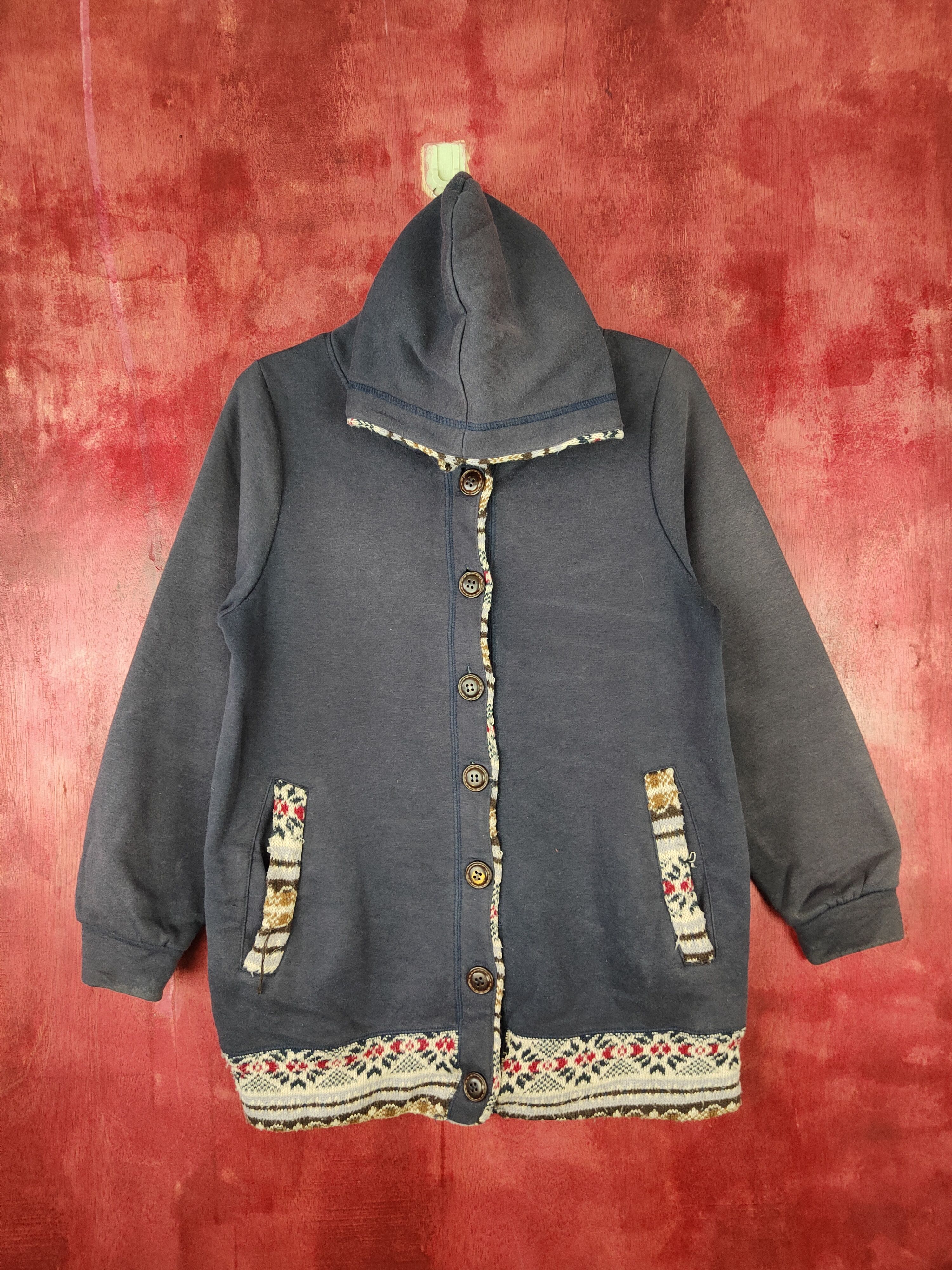 Japanese Brand Magic Sound Dark Blue Hoodie Sweater #4801 Size M / US 6-8 / IT 42-44 - 1 Thumbnail
