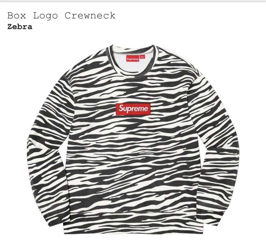 Supreme Supreme box logo crewneck zebra xxl | Grailed