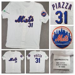 Vtg Black Pro Player New York Mets 31 Mike Piazza MLB Cotton