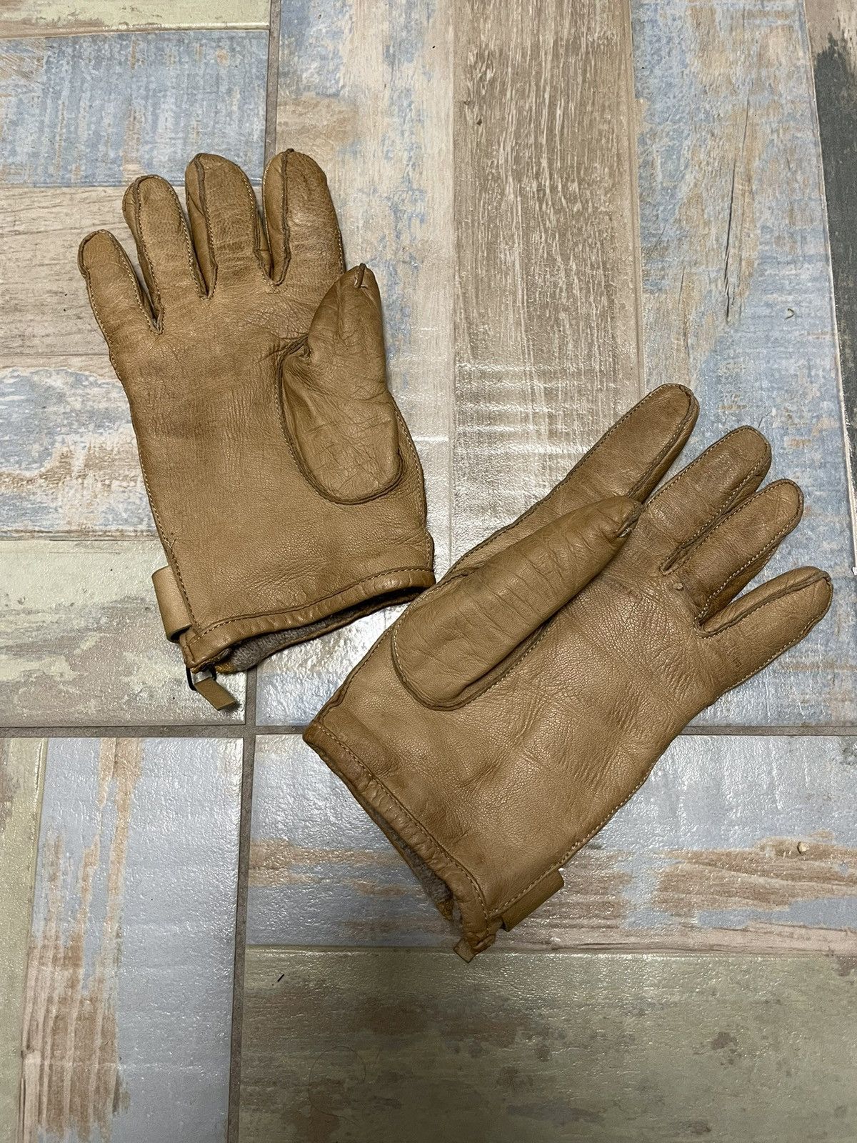 Gucci Beige leather/cashmire vintage rare Gucci moto gloves Size ONE SIZE - 2 Preview