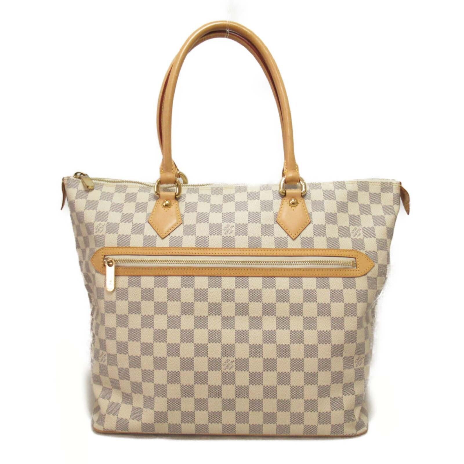 Louis Vuitton Saleya GM Hand Bag Damier Azur Canvas White LV Unisex