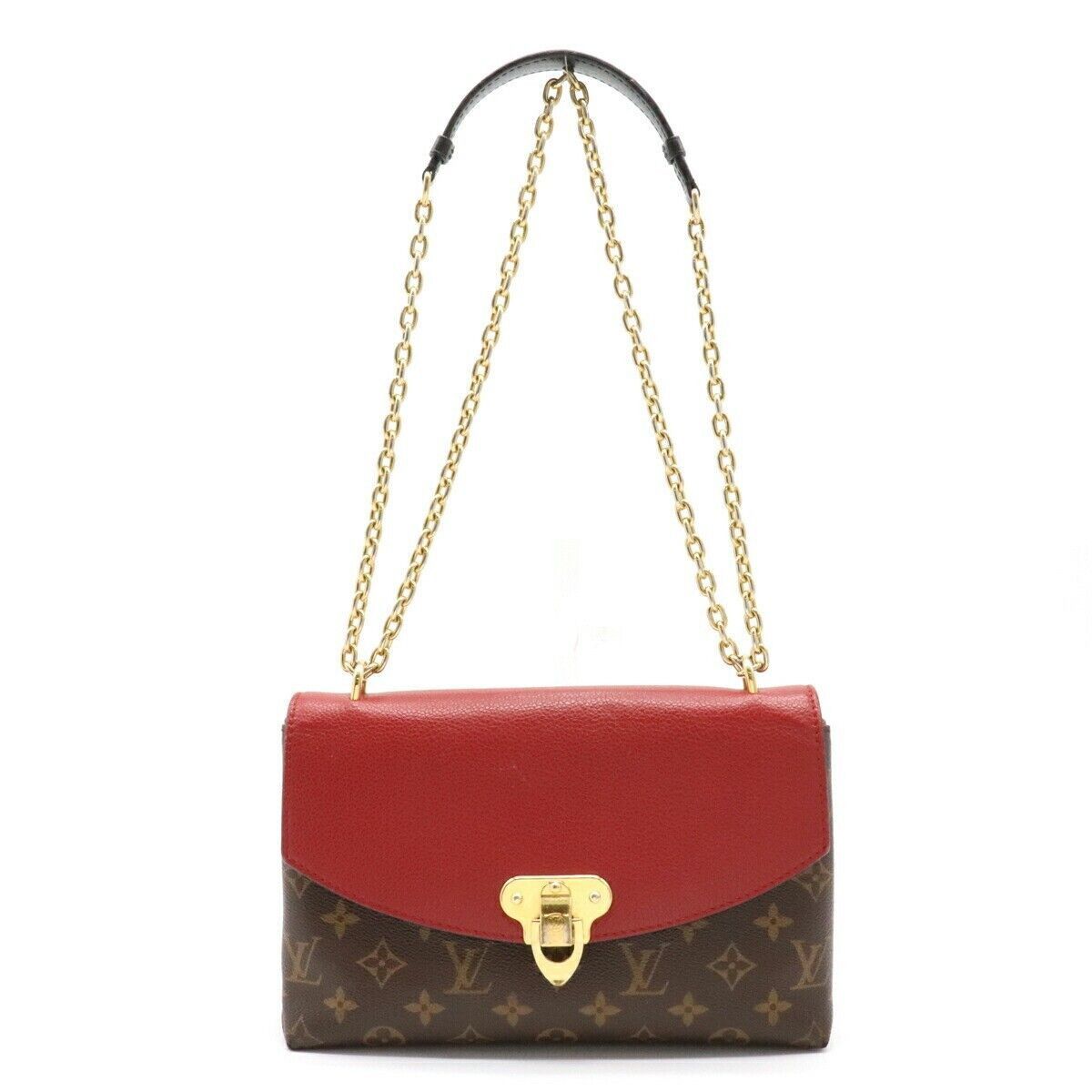 Louis Vuitton Saint Placide Chain Shoulder Bag Monogram Cerise Red